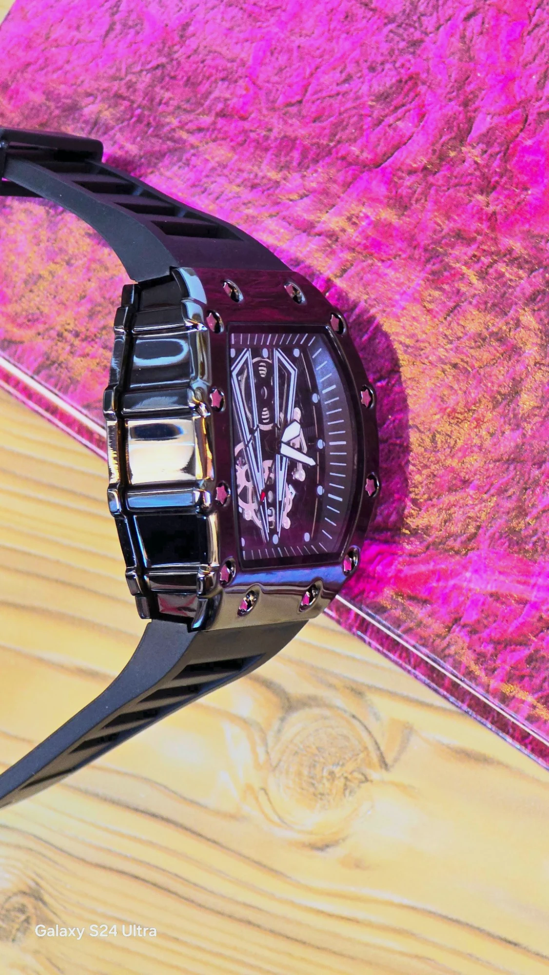 Skeleton Tonneau Watch in Black Silicone – Watch – taille Taille unique 2