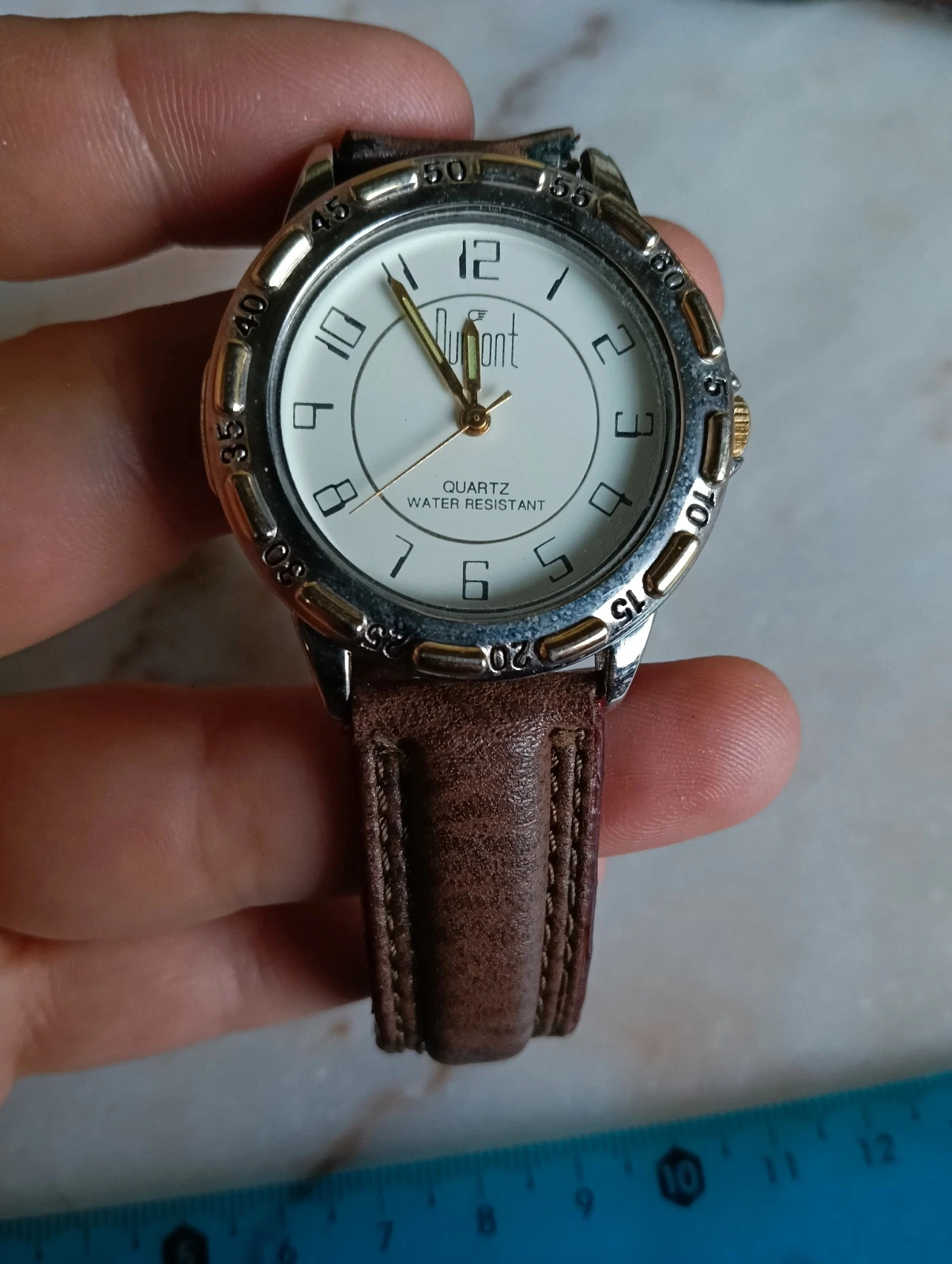 Vintage Dumont Quartz Water Resistant Men's Watch – Two-Tone Bezel, Miyota Movement (Ref. MG2427) – Dumond – taille Taille unique