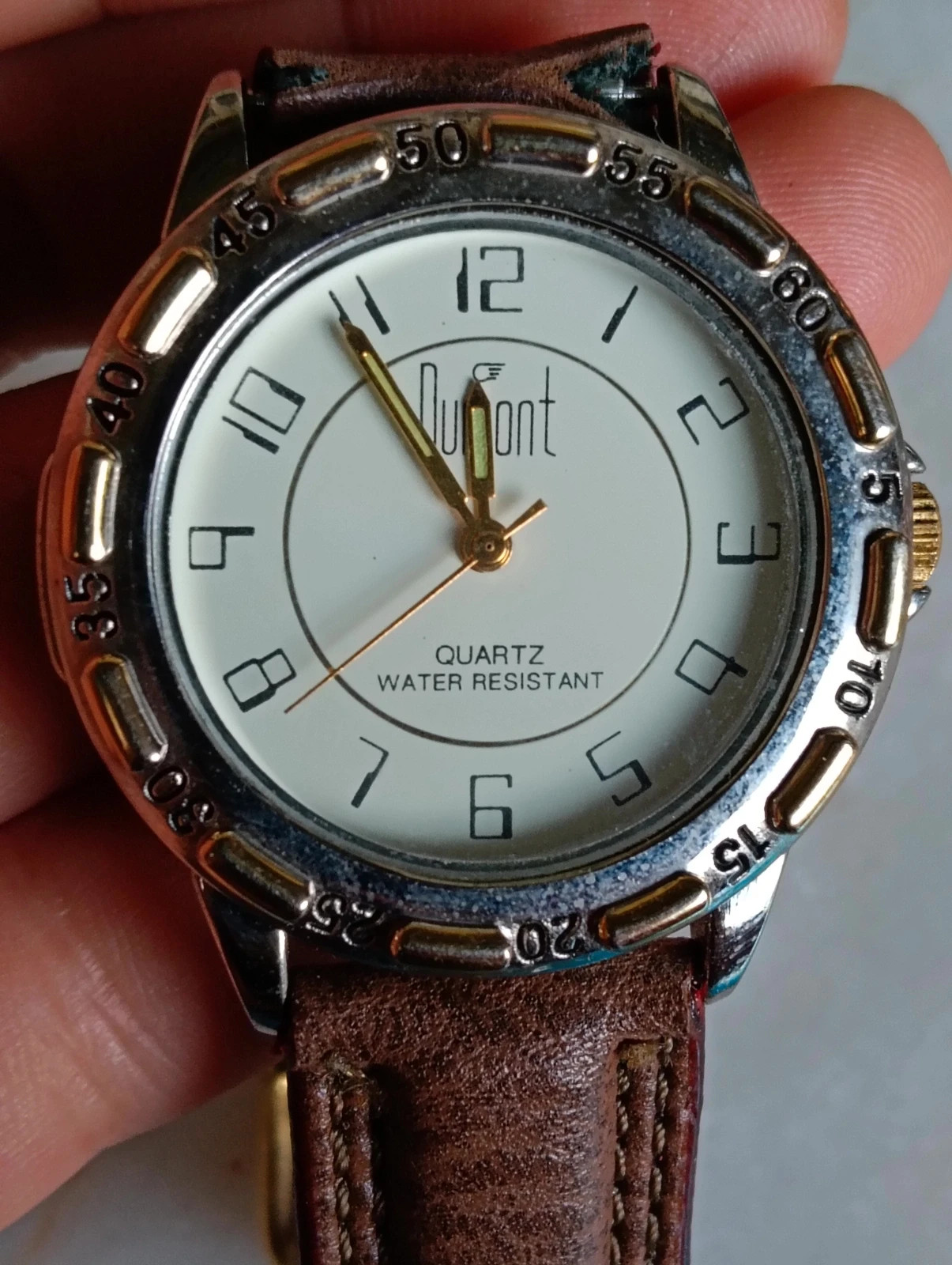 Vintage Dumont Quartz Water Resistant Men's Watch – Two-Tone Bezel, Miyota Movement (Ref. MG2427) – Dumond – taille Taille unique 2