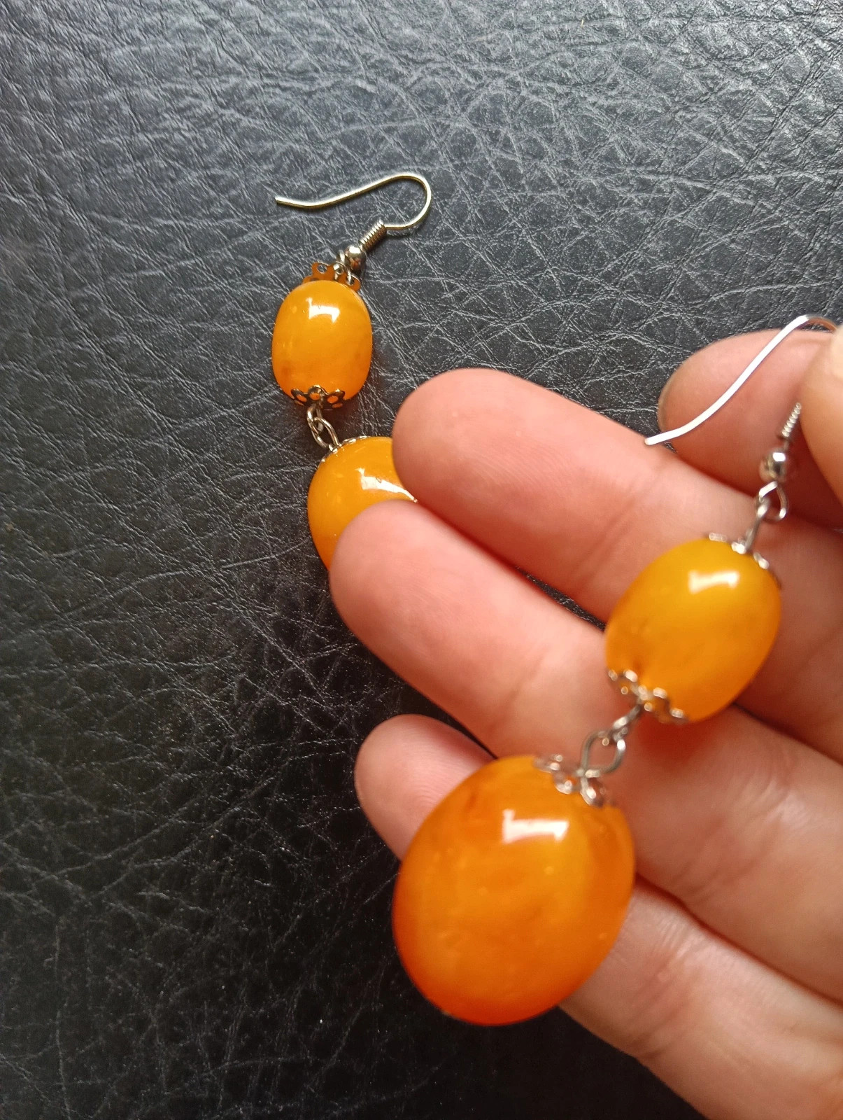 Vibrant Orange resine earrings – Vintage Chic 2