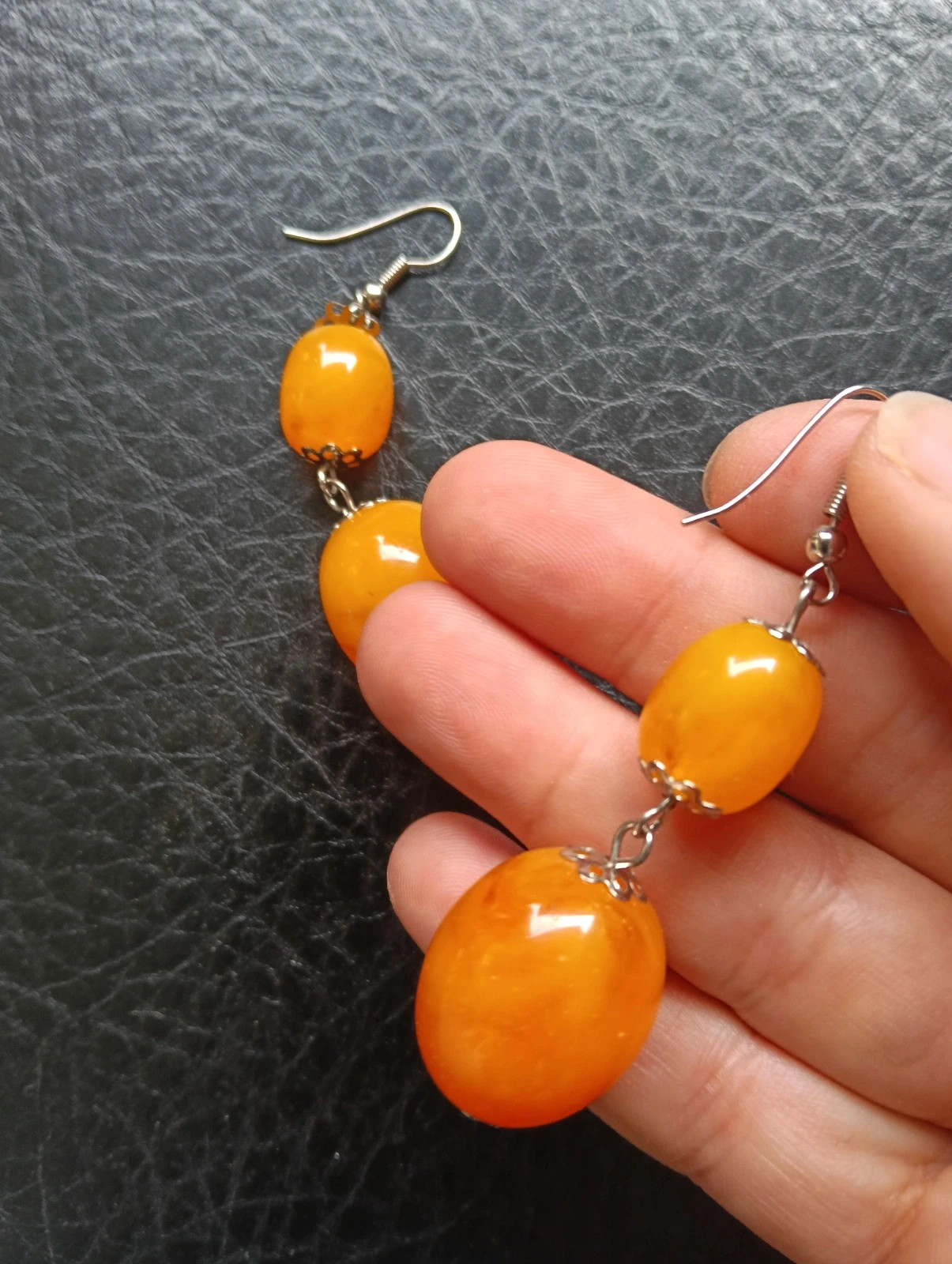 Vibrant Orange resine earrings – Vintage Chic 3