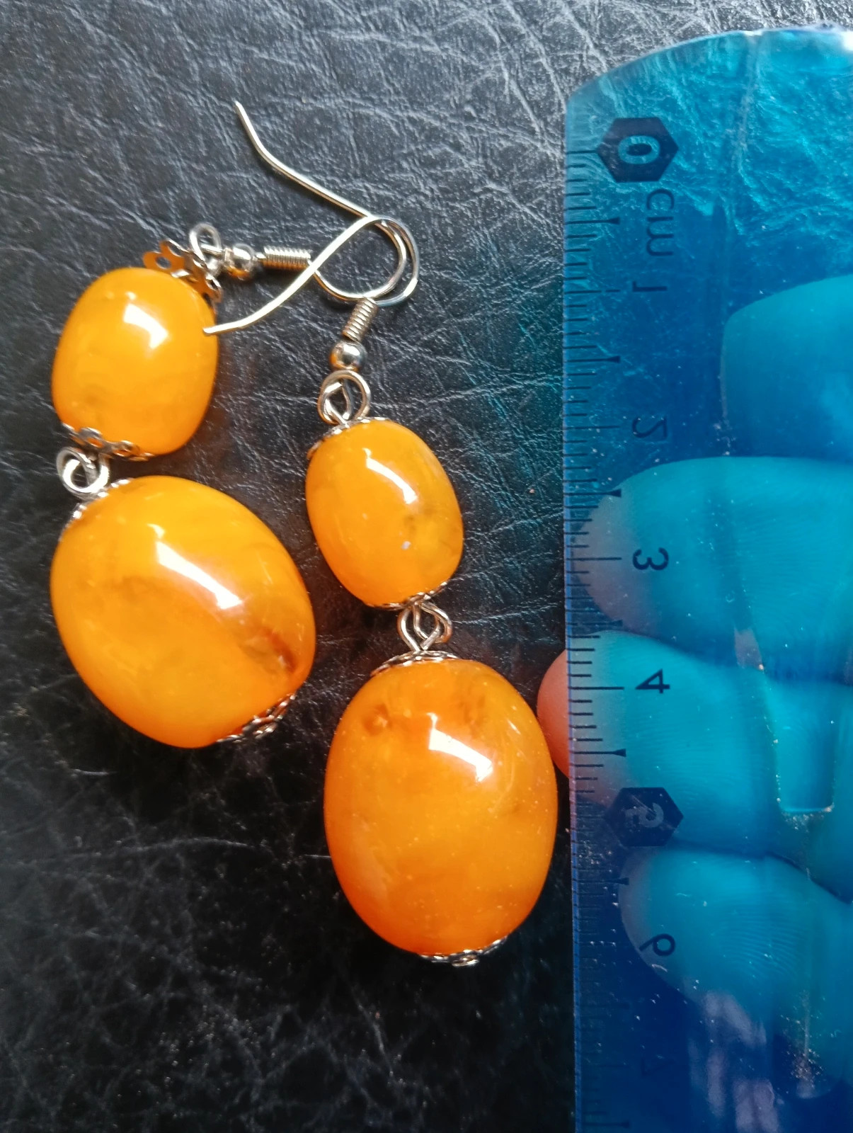 Vibrant Orange resine earrings – Vintage Chic 4