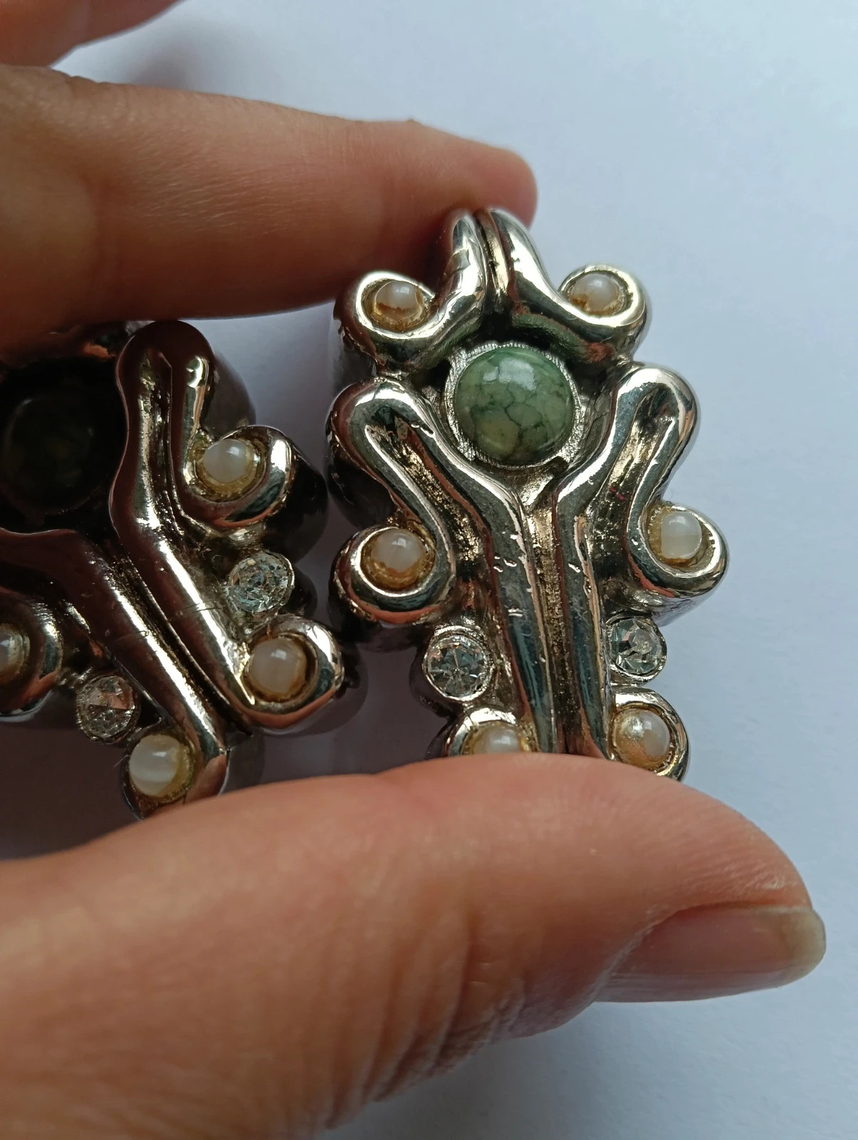 Vintage 80s statement clip on earrings – ArtDeco 3