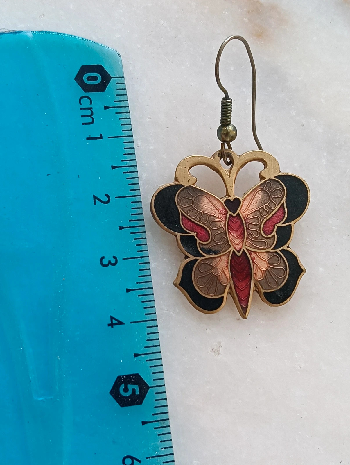 Boucles d'oreilles vintage cloisonné Papillón butterfly earrings Pendientes mariposa art deco – ArtDeco 5
