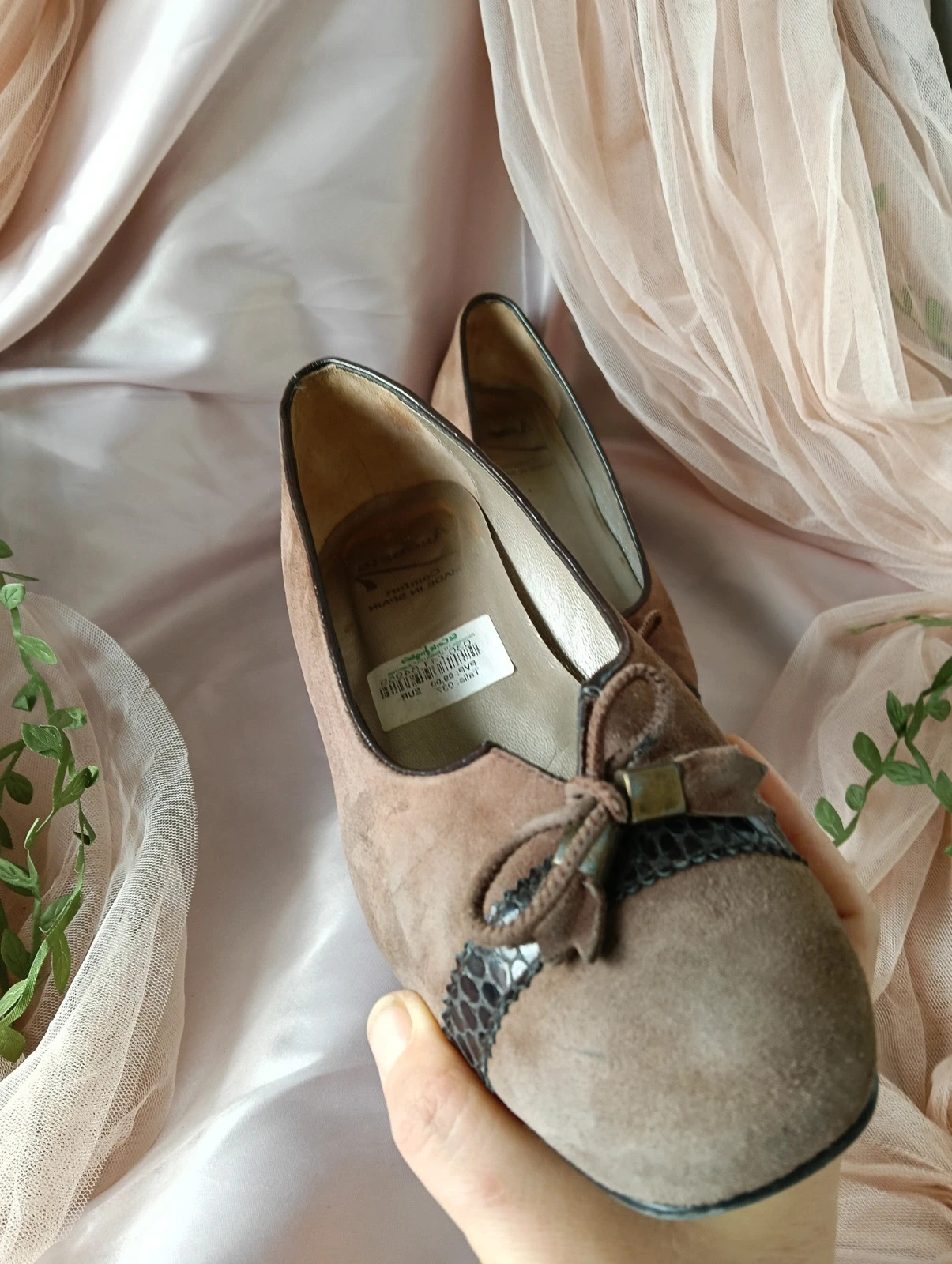Bailarinas de ante marrón 37 – Vintage Chic – taille 37 4