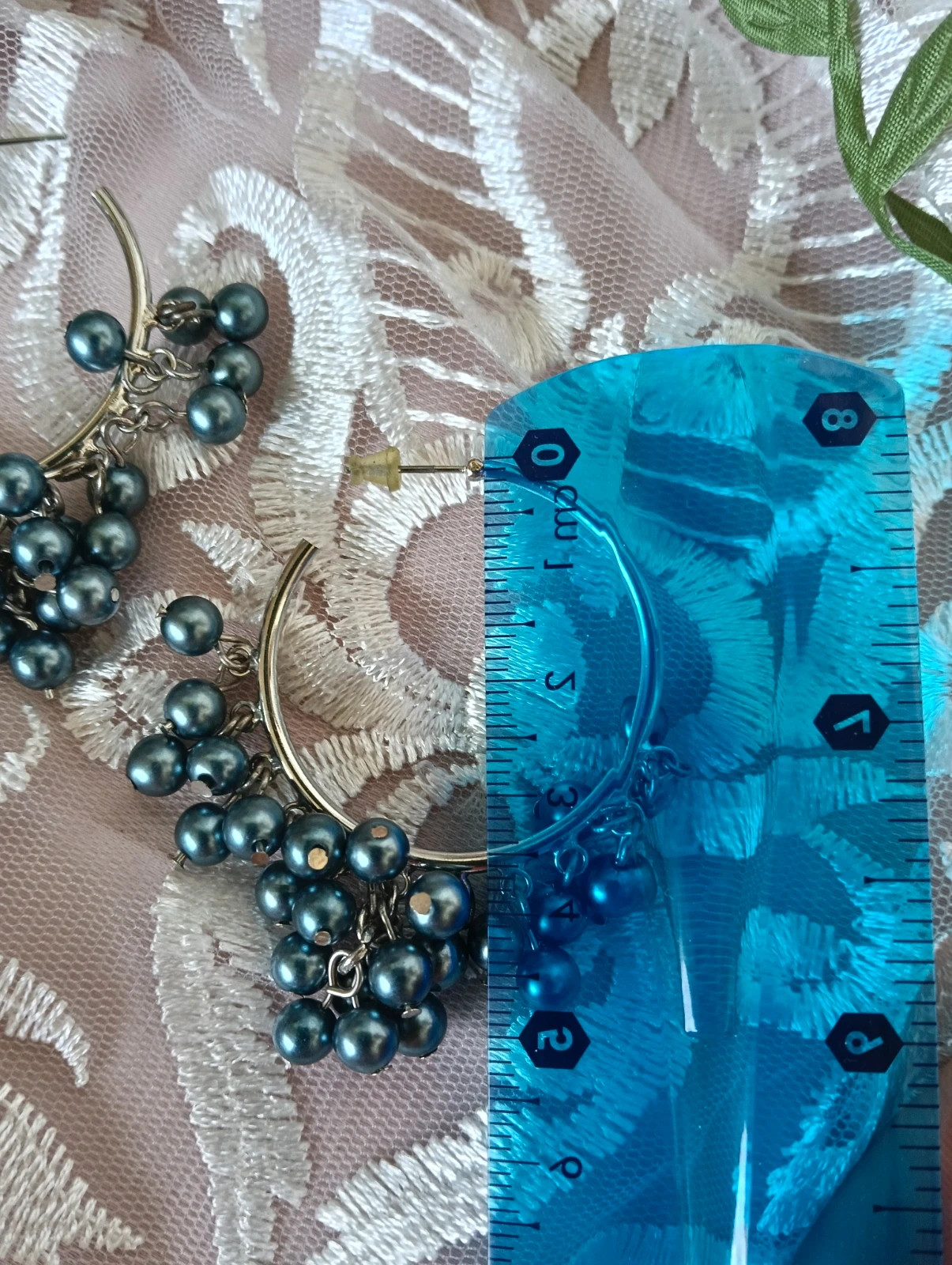Boucles d'oreilles Hoop earrings with faux pearls – Vintage Boutique 4