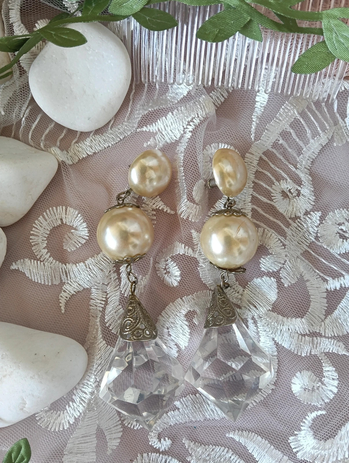 Magnifique Boucles d'oreilles vintage Earrings maxi Pearls – ArtDeco 2