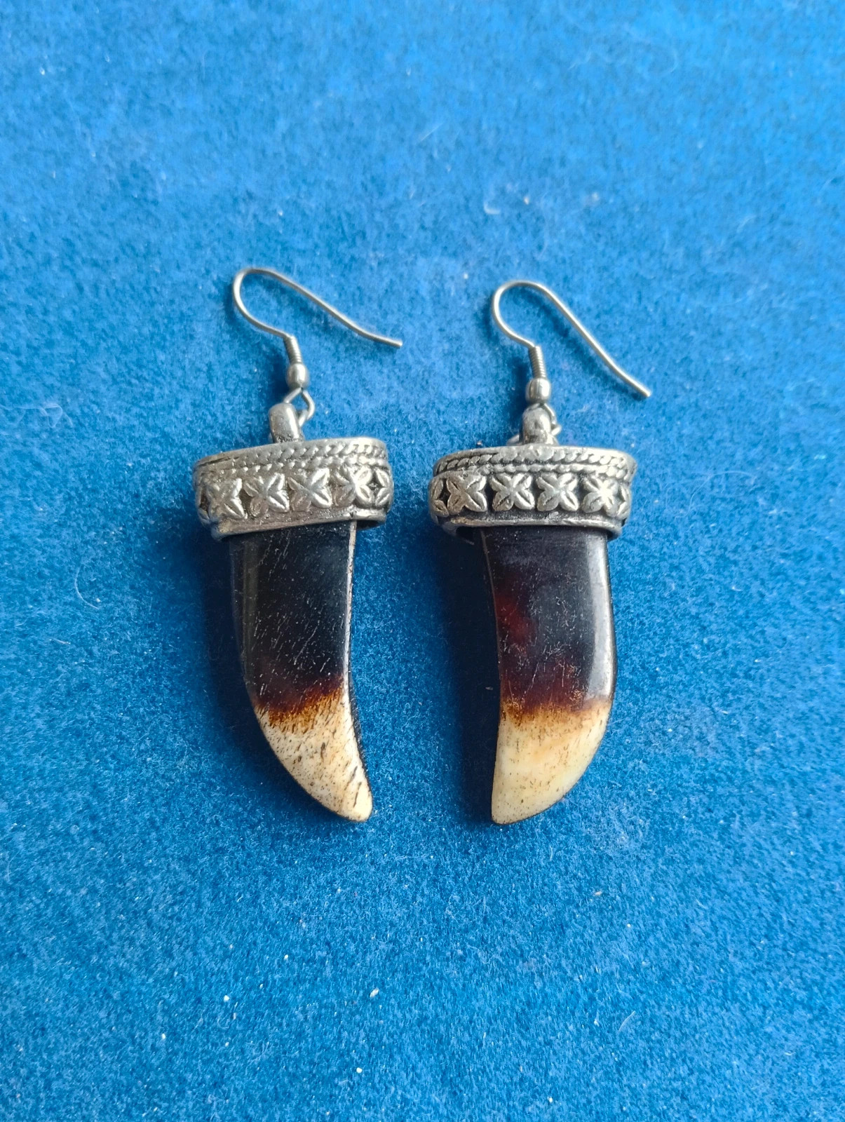 Last price 🔥 Tribal Style horn earrings with silver tone ornamental caps – Bohemian 2