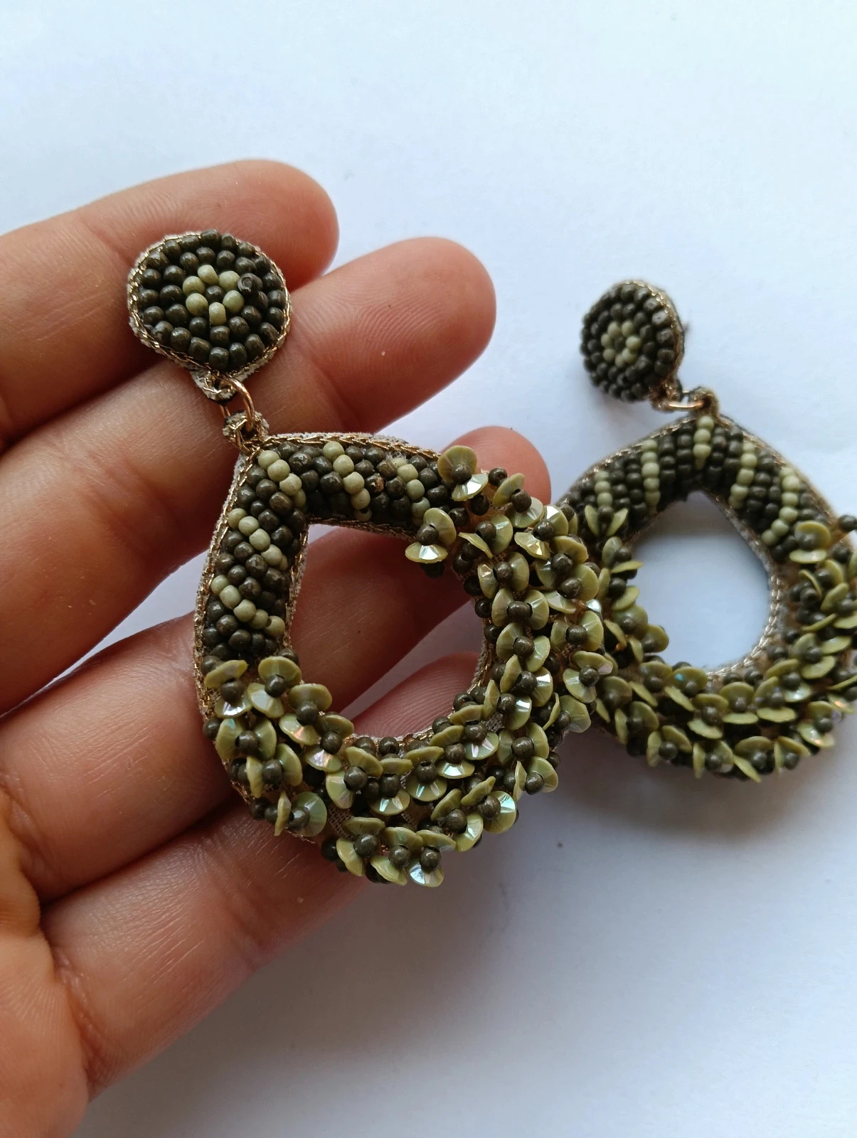 Sequin earrings boucles d'oreilles à paillettes Vintage – Boho Chic 3