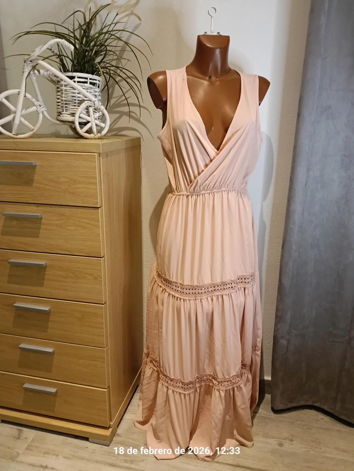 Pink maxi dress summer Boho style – Bohemian – taille XL / 42 / 14 2