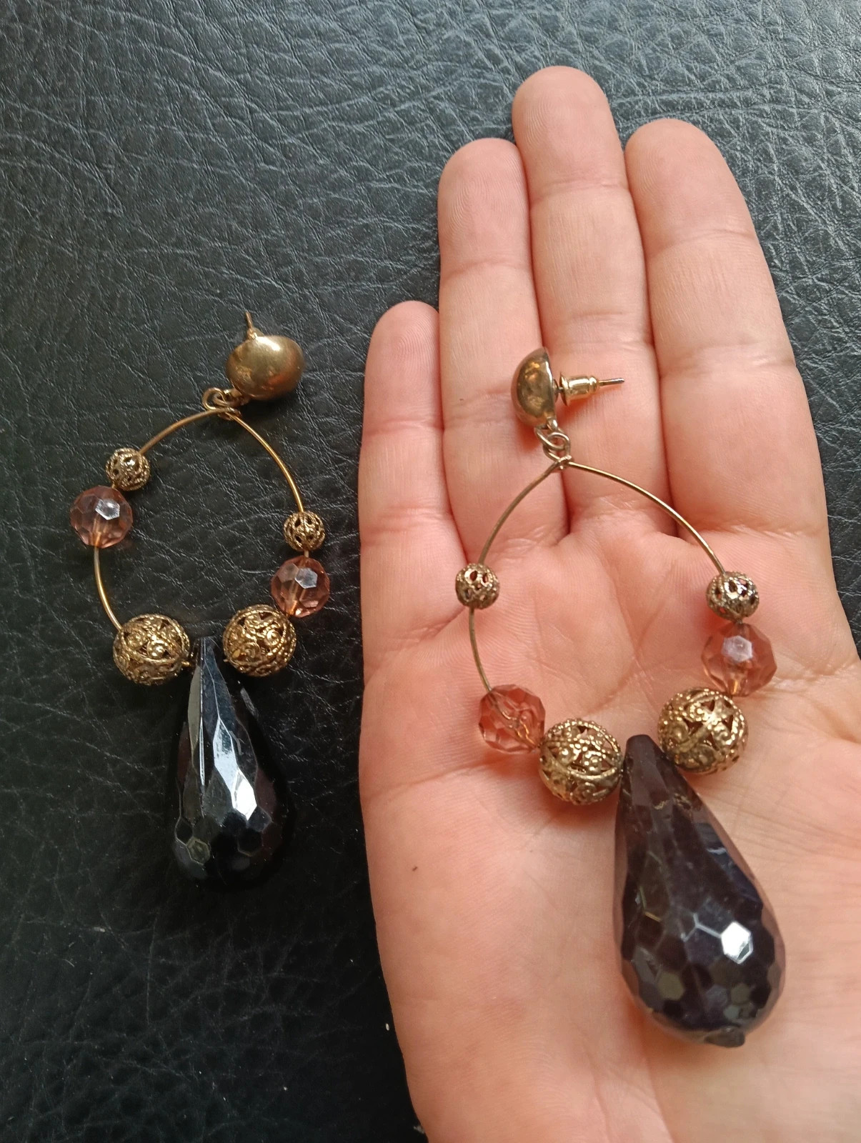 Preciosos pendientes vintage boho statement Boucles d'oreilles Faux Pearls earrings – ArtDeco 3