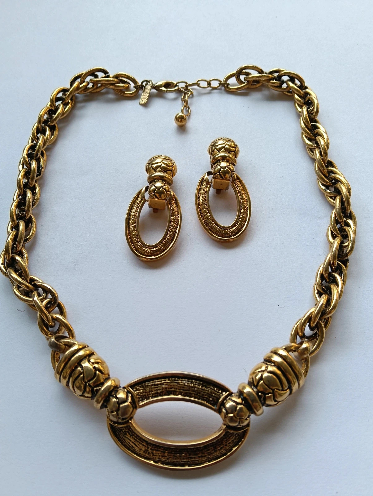 Vintage Leritz set: earrings & necklace gold plated – LERITZ 4
