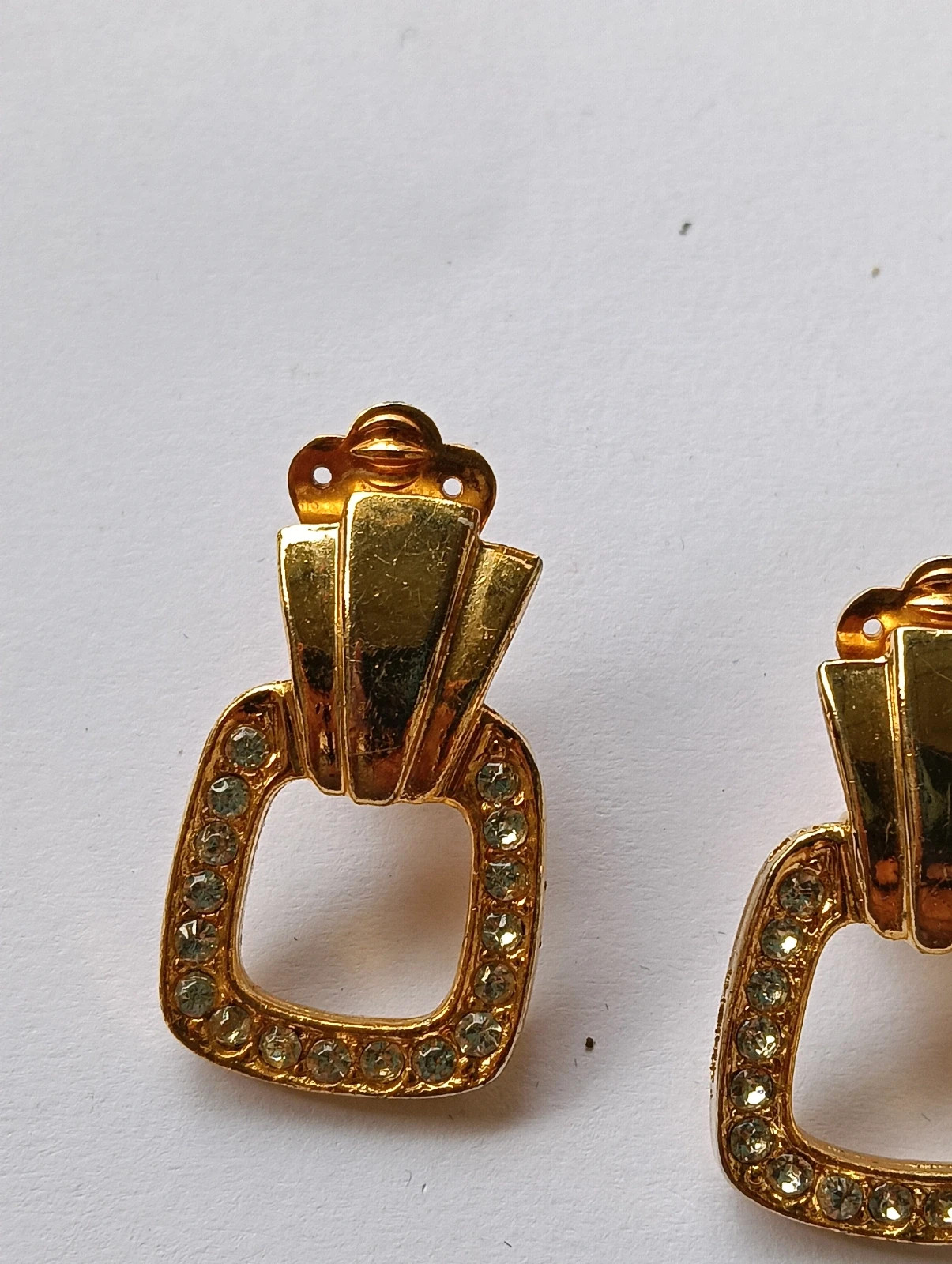 Boucles d'oreilles David Grau gold plated with rhinestones clip – DAVID GRAU 2