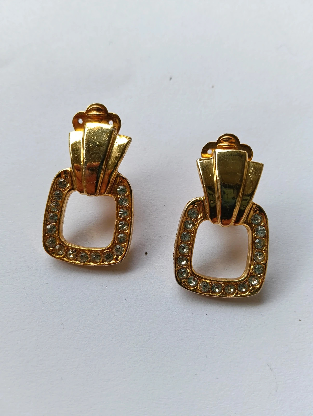 Boucles d'oreilles David Grau gold plated with rhinestones clip – DAVID GRAU 3
