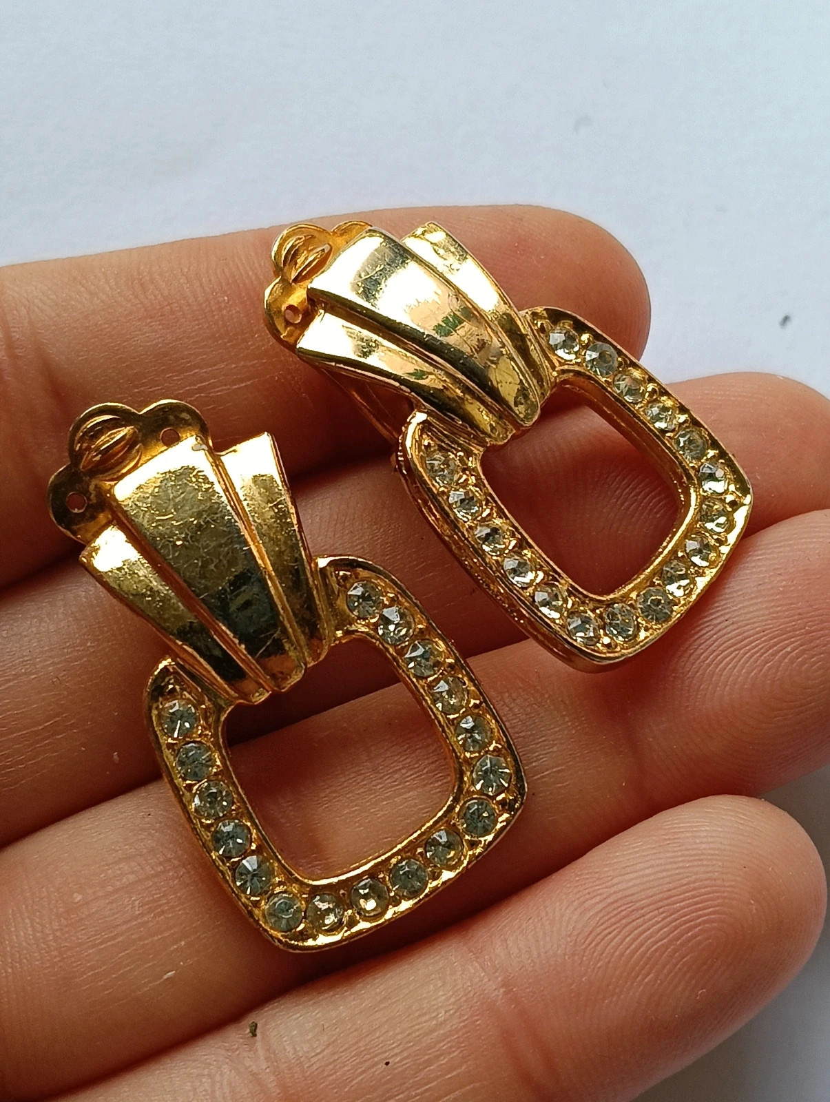 Boucles d'oreilles David Grau gold plated with rhinestones clip – DAVID GRAU 4