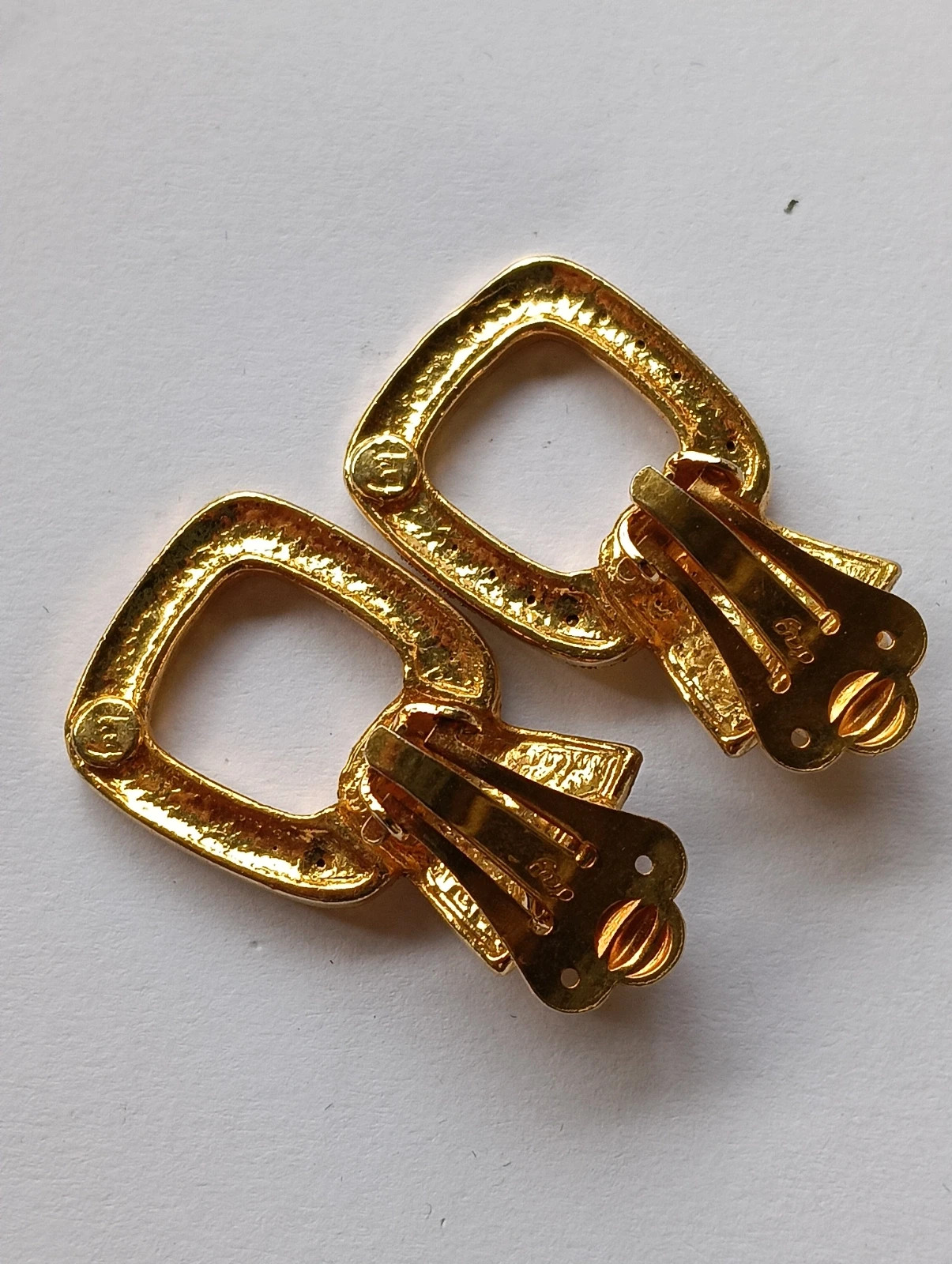 Boucles d'oreilles David Grau gold plated with rhinestones clip – DAVID GRAU 5