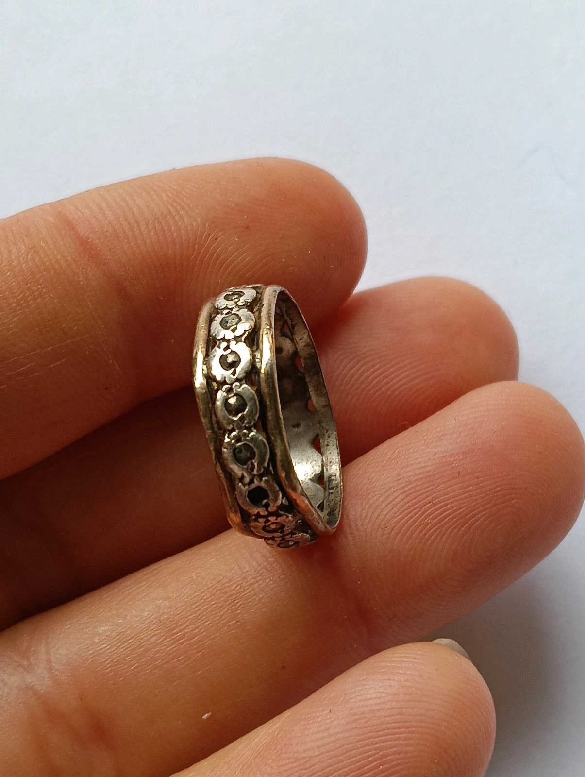 Bague art deco en argent sterling Silver ring Anillo antiguo de plata y marcasitas