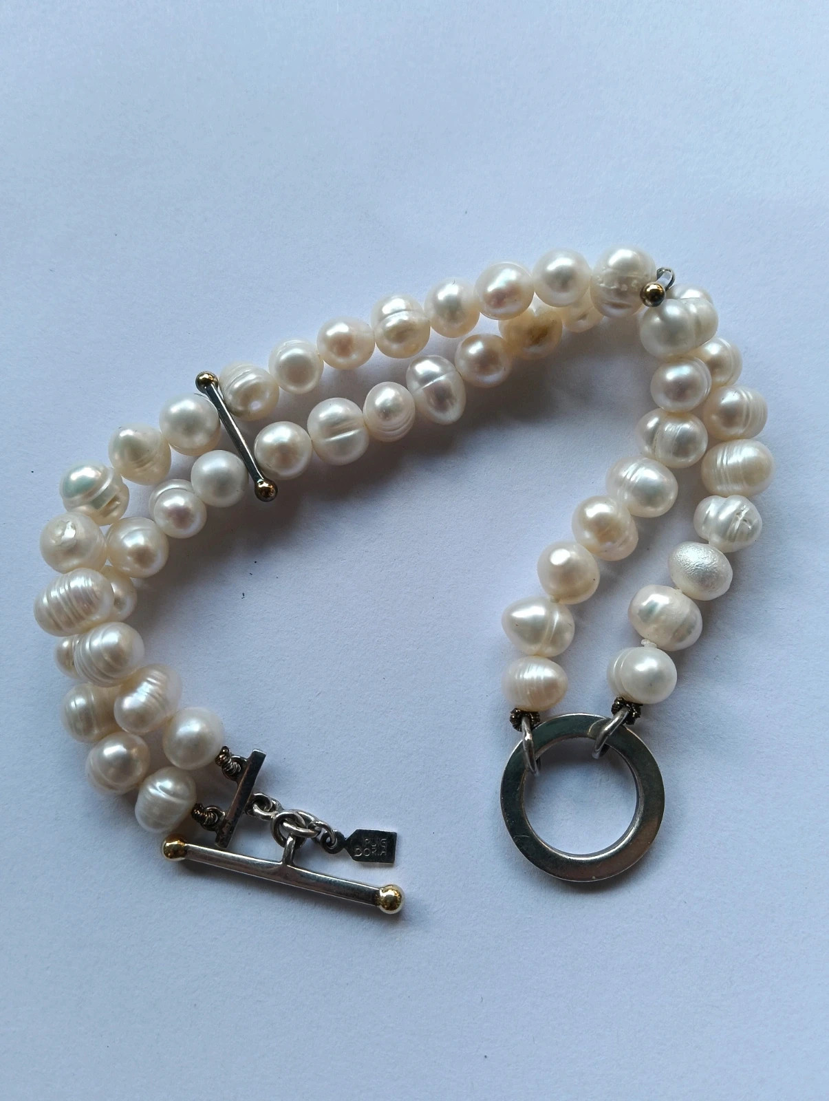 Vintage Bracelet Puig Doira perles and sterling silver