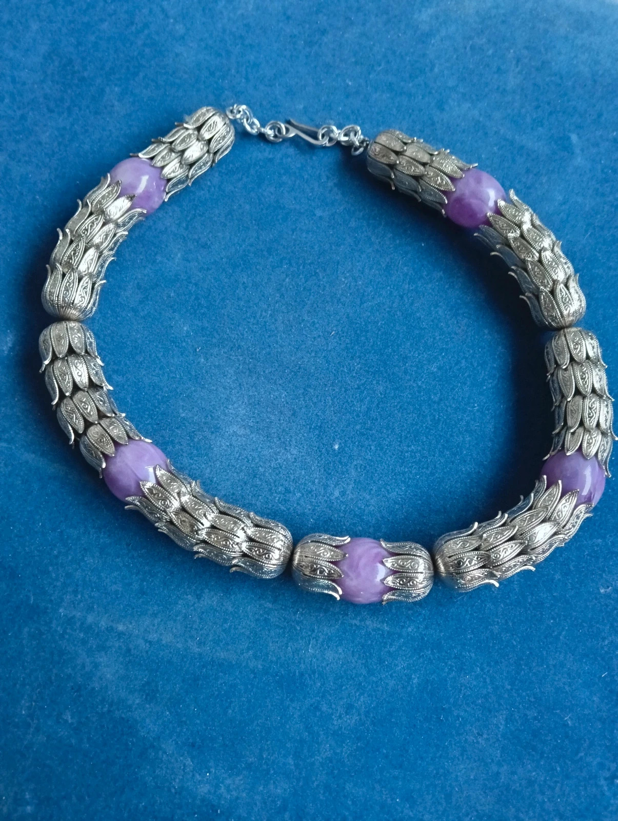 Collar tibetano con charoita natural – Vintage De Luxe 2