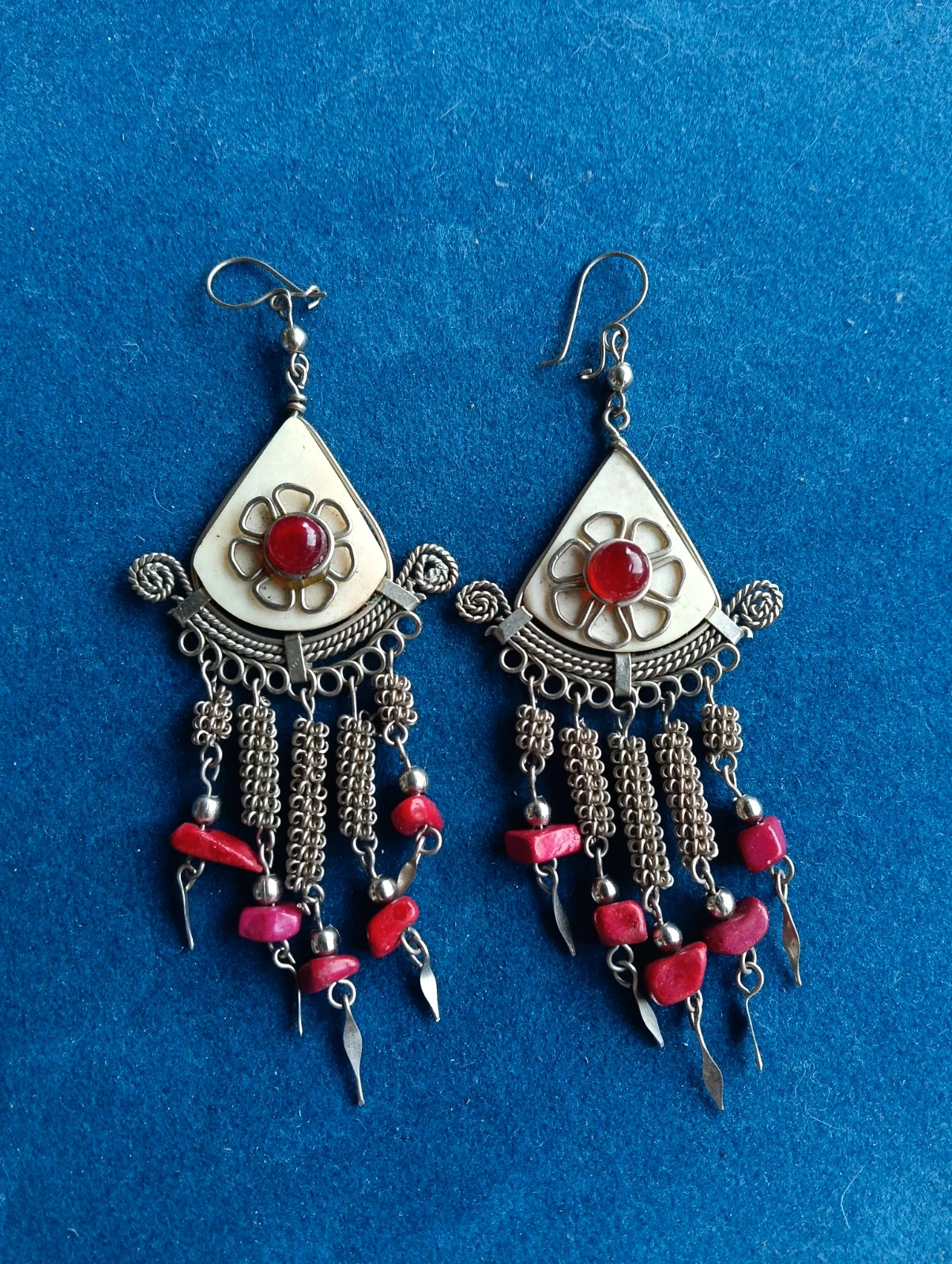Ethnic earrings coral bone & tibetan silver – Ethnic 3