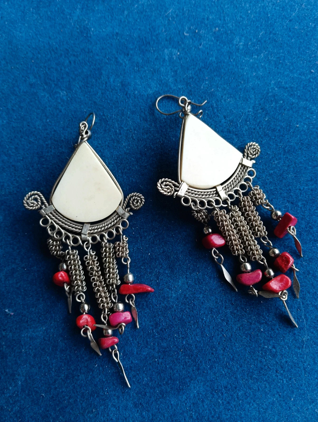 Ethnic earrings coral bone & tibetan silver – Ethnic 4