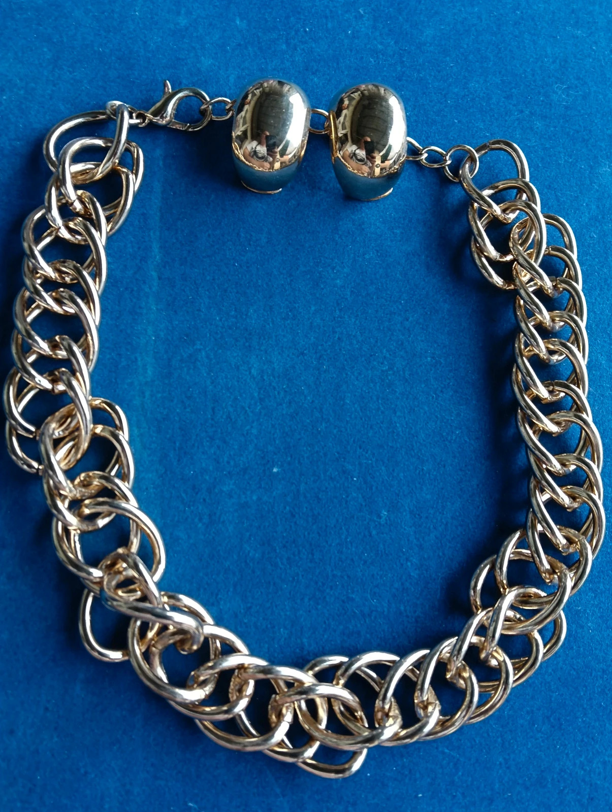 Set vintage clip earrings and necklace gold tone – Vintage Chic 3