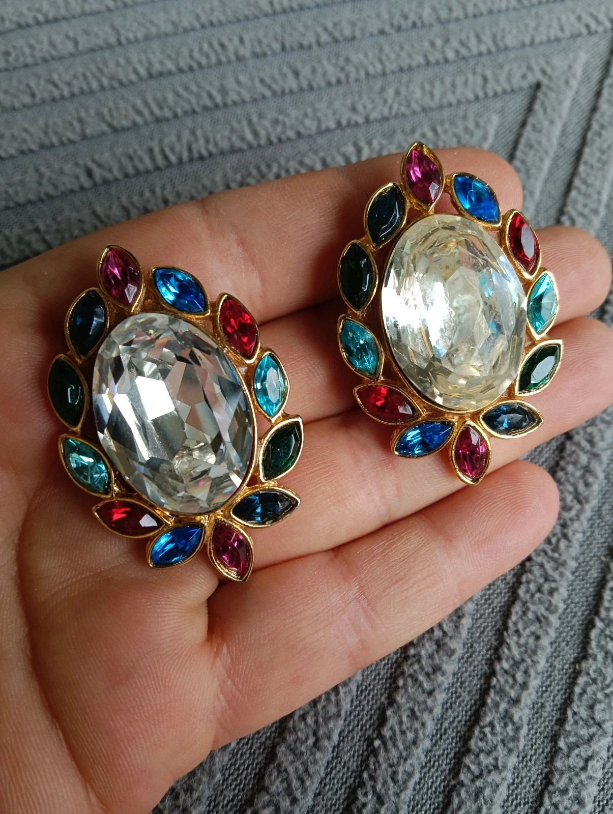 Vintage statement earrings multicolor