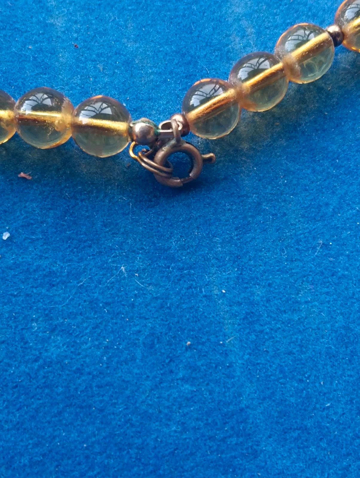 Vintage Czech Art Deco Amber Glass Necklace - Bohemian Beads - Mid-Century Jewelry – Vintage Chic 3