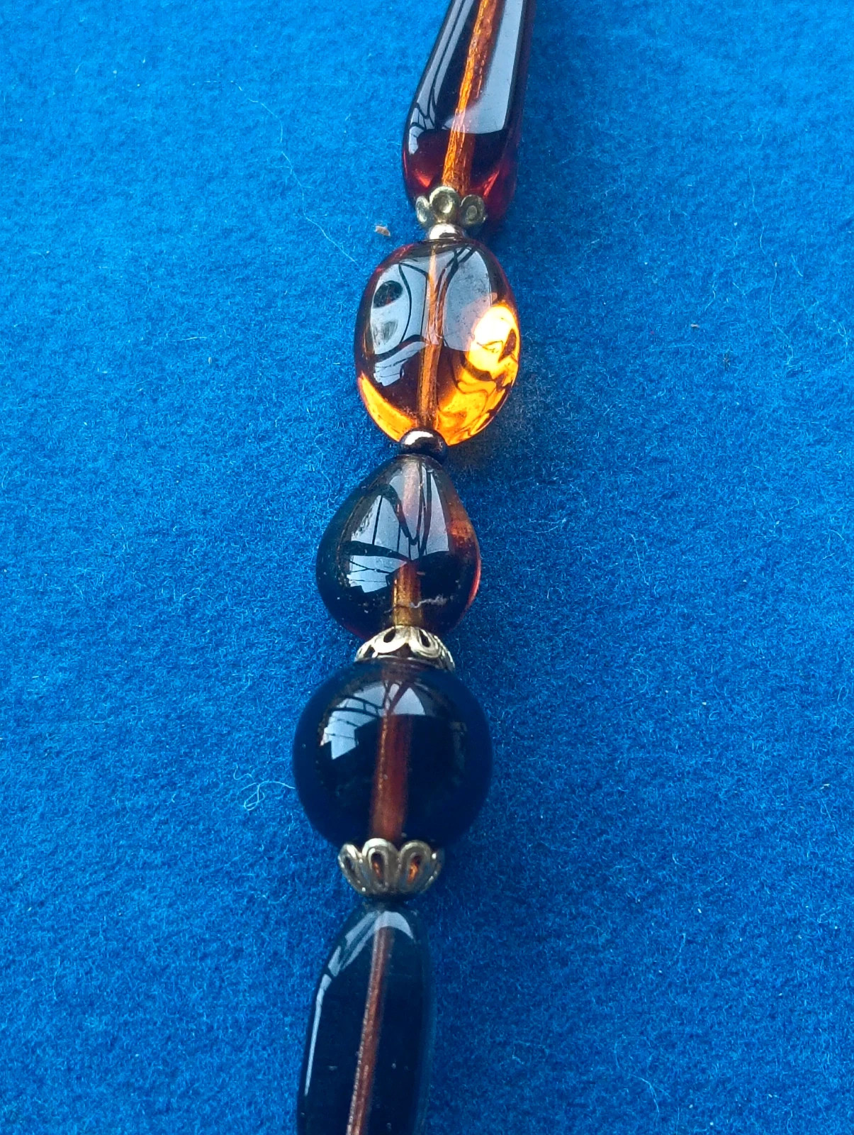 Vintage Czech Art Deco Amber Glass Necklace - Bohemian Beads - Mid-Century Jewelry – Vintage Chic 5