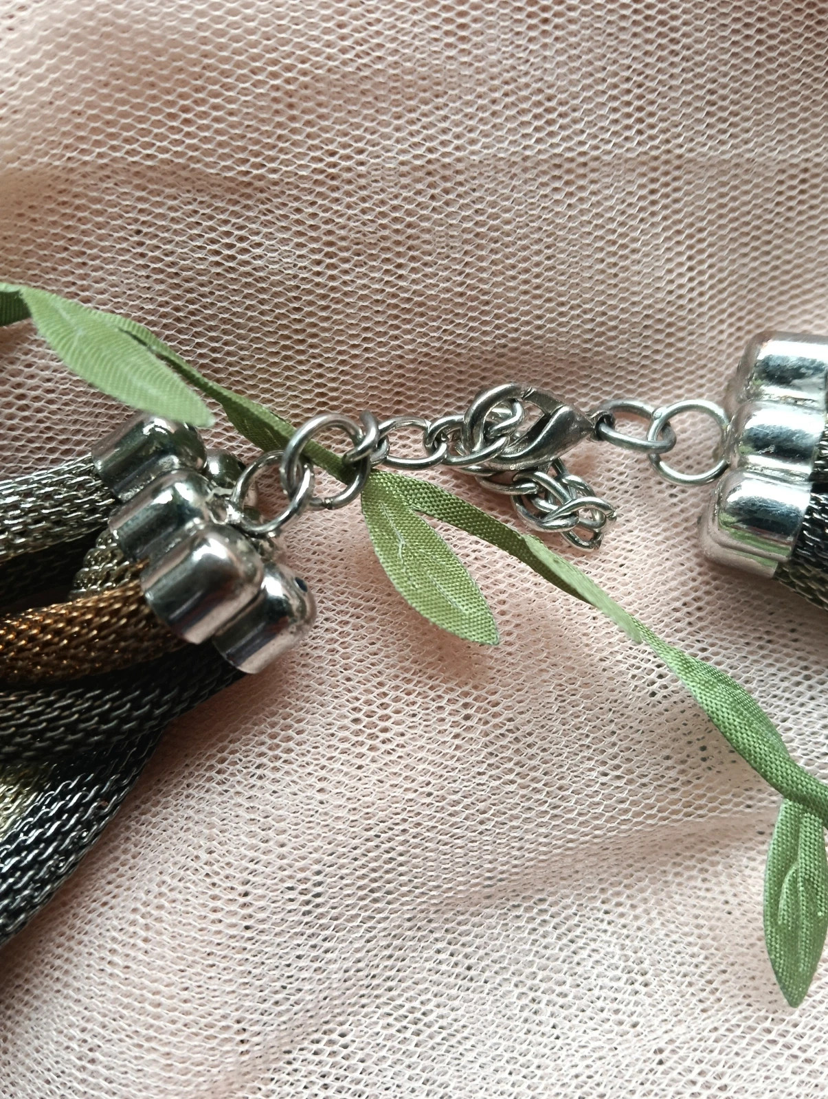 Vintage Metallic mesh braided statement necklace – Vintage Chic 4