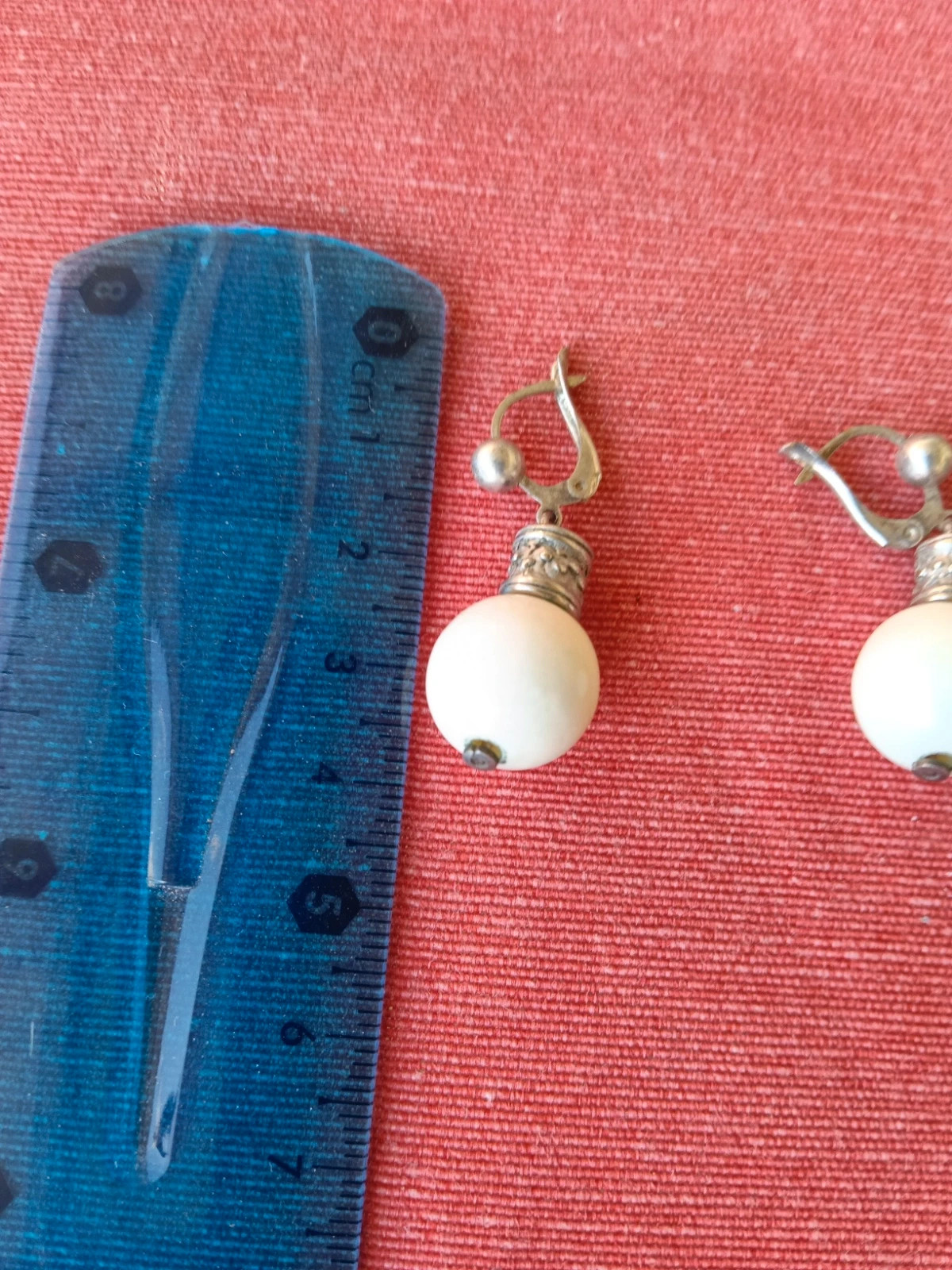 Bohemian tibetan cream pearl and silver tone earrings – Boheme 5