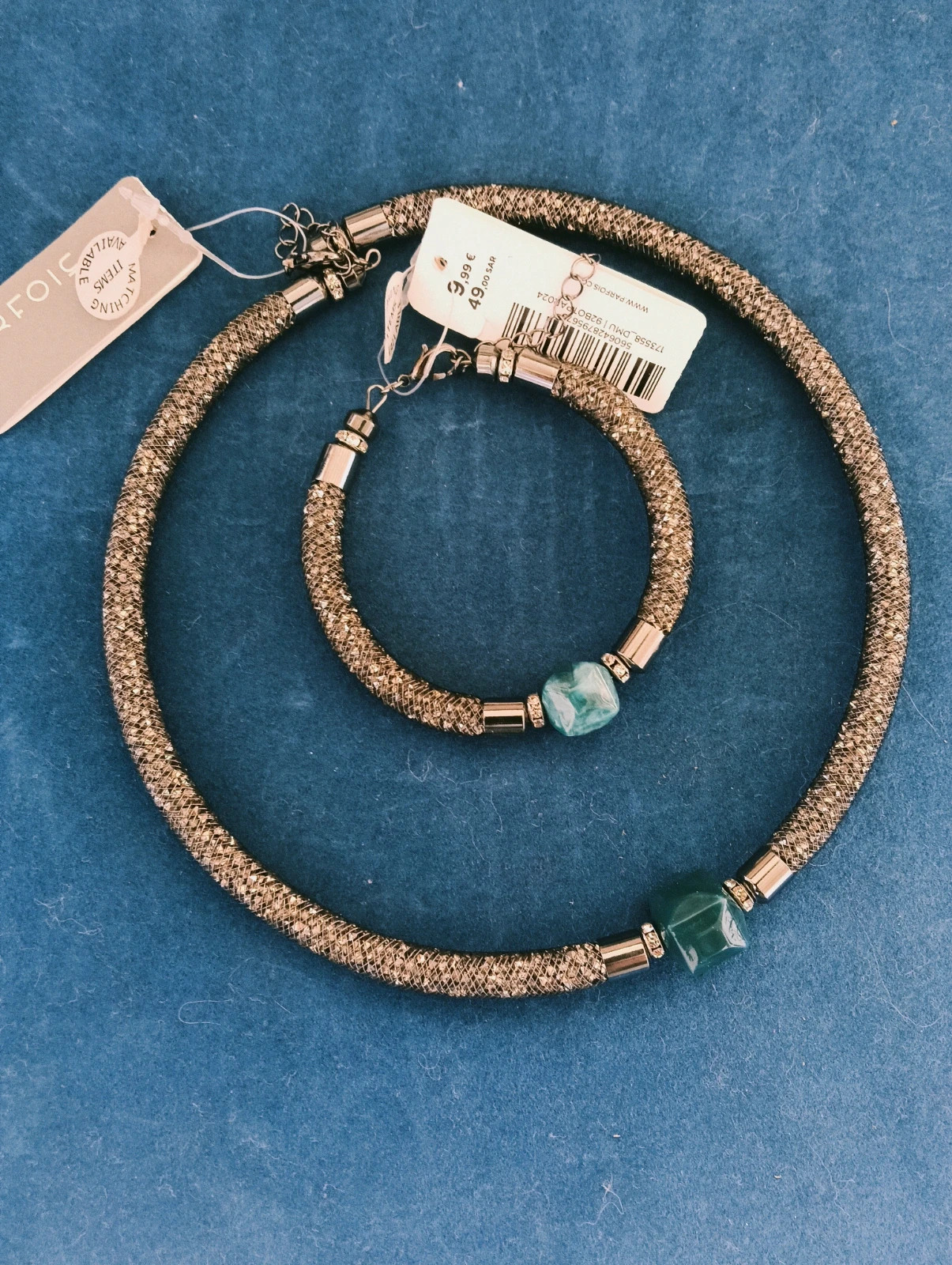 Elegant Mesh Jewelry Set Parfois Necklace and bracelet