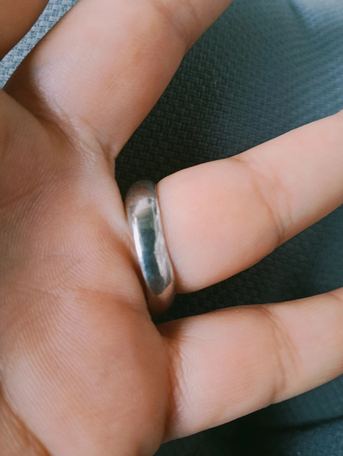 Vintage silver tone twin mabe Pearl bypass ring – taille 18,1 mm 3