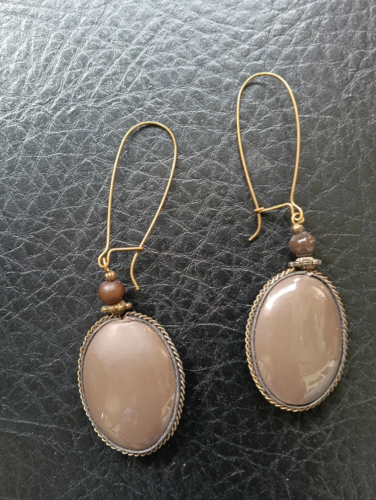 Vintage boho bronze drop earrings kidney wire hooks – Bohemian 3