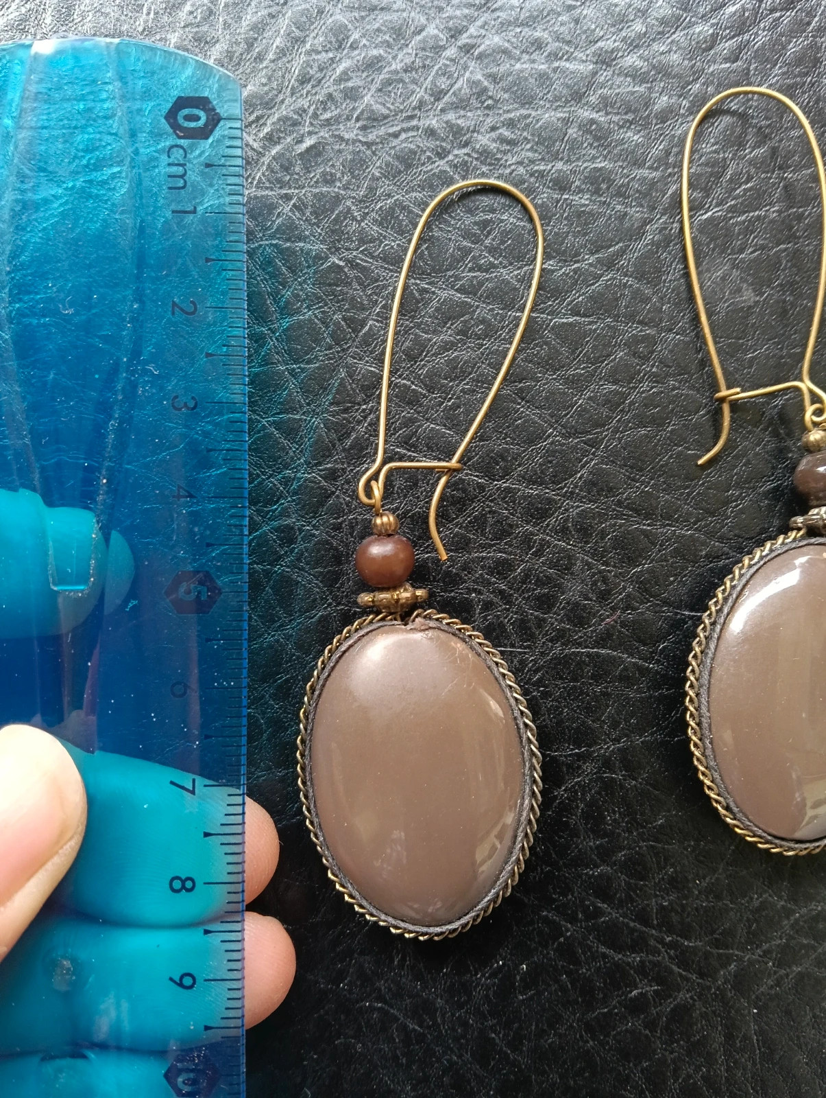 Vintage boho bronze drop earrings kidney wire hooks – Bohemian 4