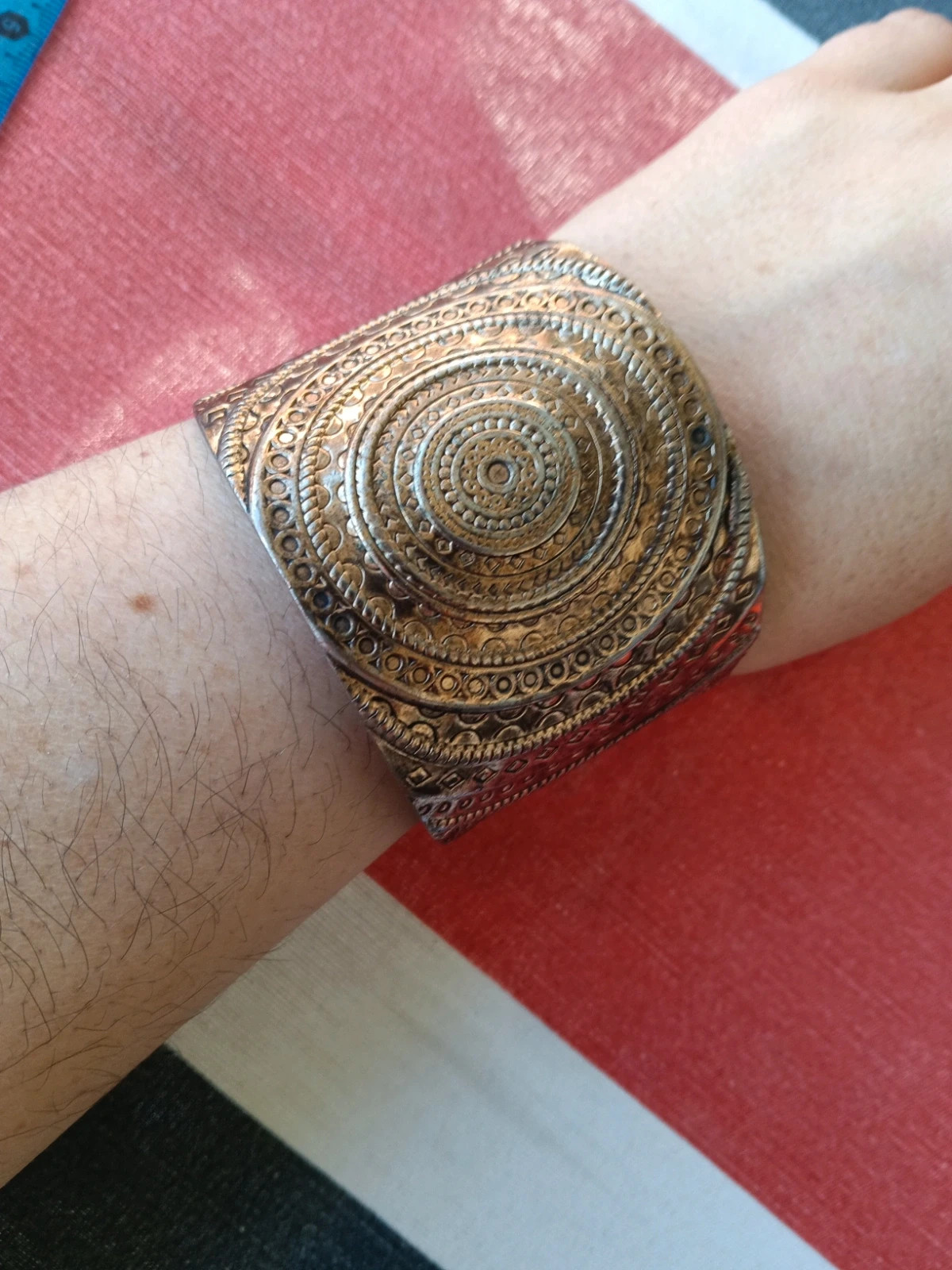 🔥Last price🔥Boho chic embossed cuff bracelet tribal wide metal