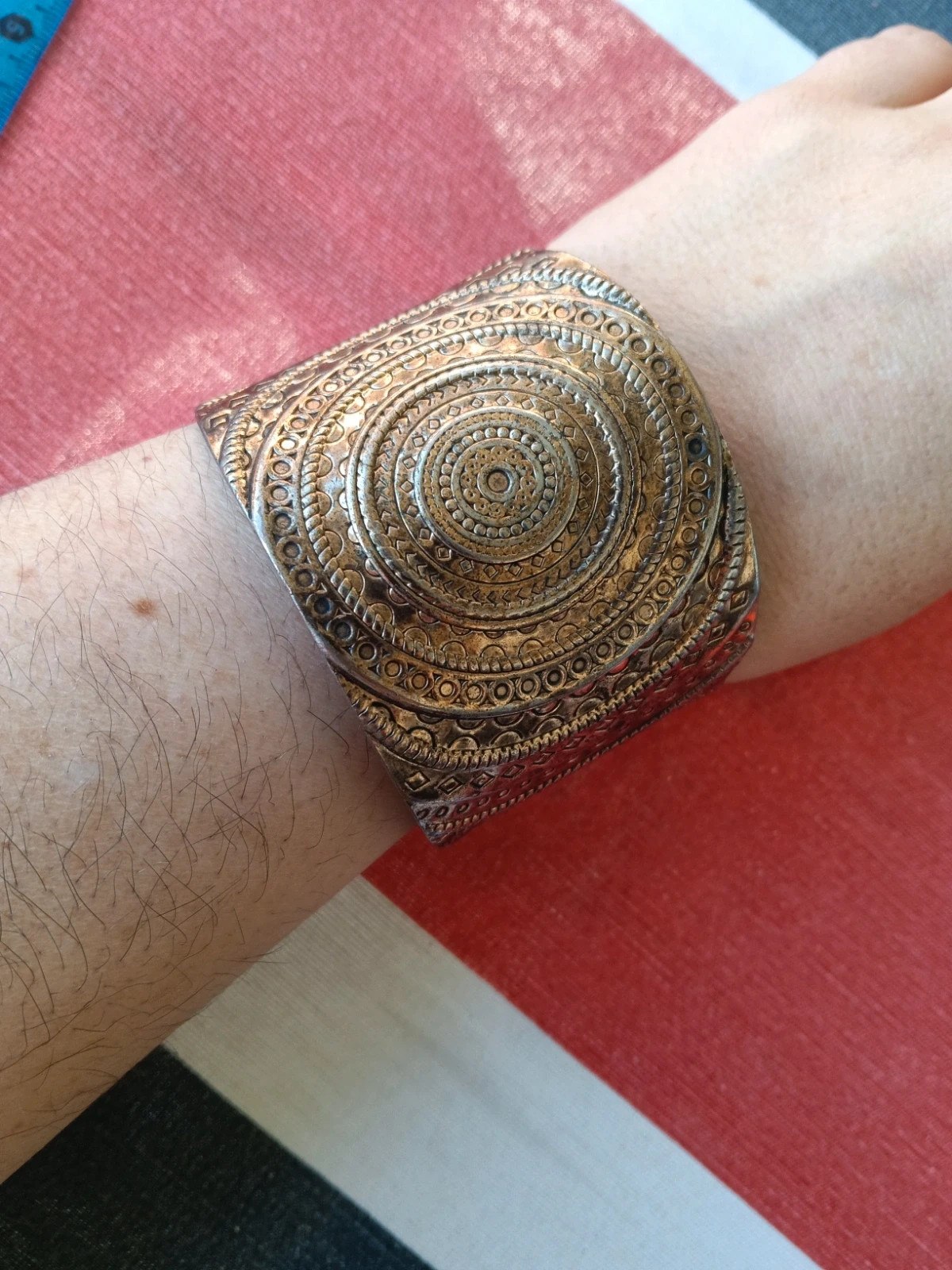 🔥Last price🔥Boho chic embossed cuff bracelet tribal wide metal – Bohemia 2