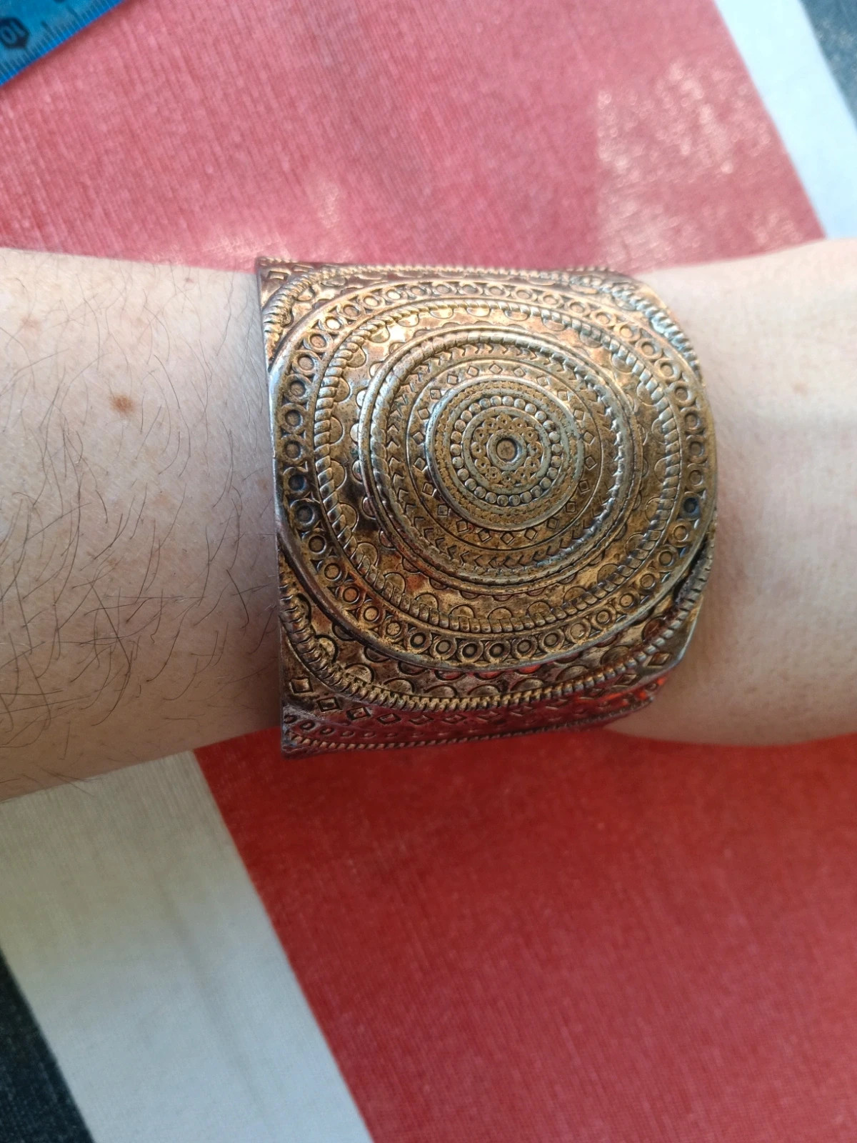 🔥Last price🔥Boho chic embossed cuff bracelet tribal wide metal – Bohemia 3