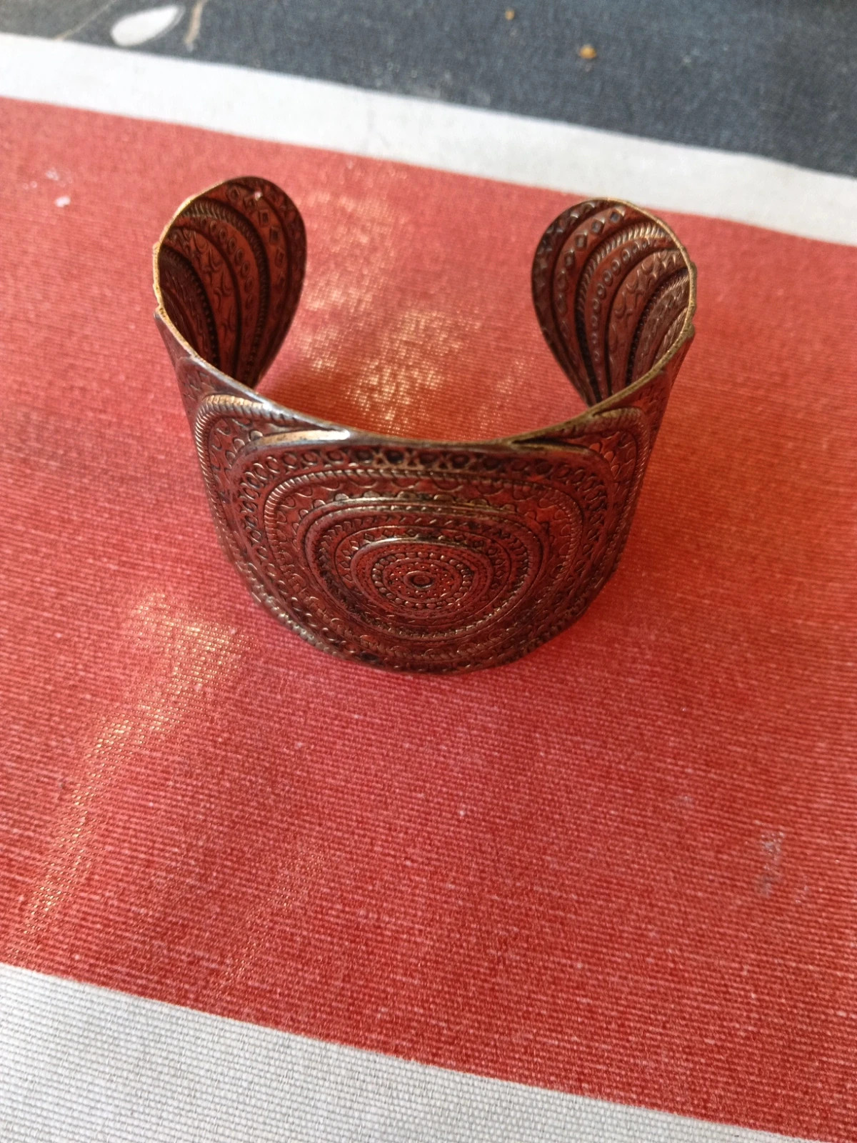 🔥Last price🔥Boho chic embossed cuff bracelet tribal wide metal – Bohemia 5