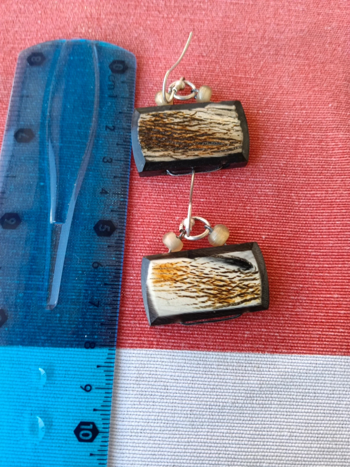 Vintage boho handcrafted ebony wood geometric drop earrings – Boutique Bohéme 5