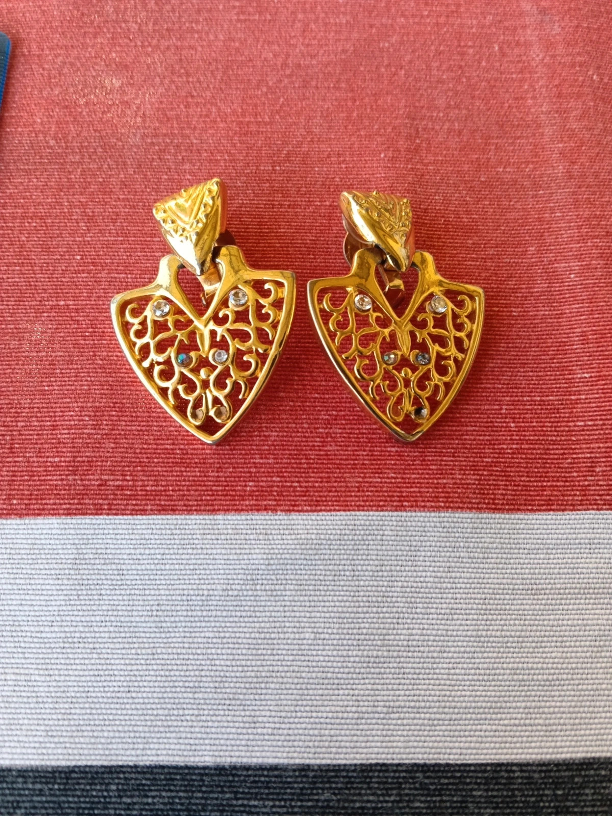 Vintage heart earrings gold plated
