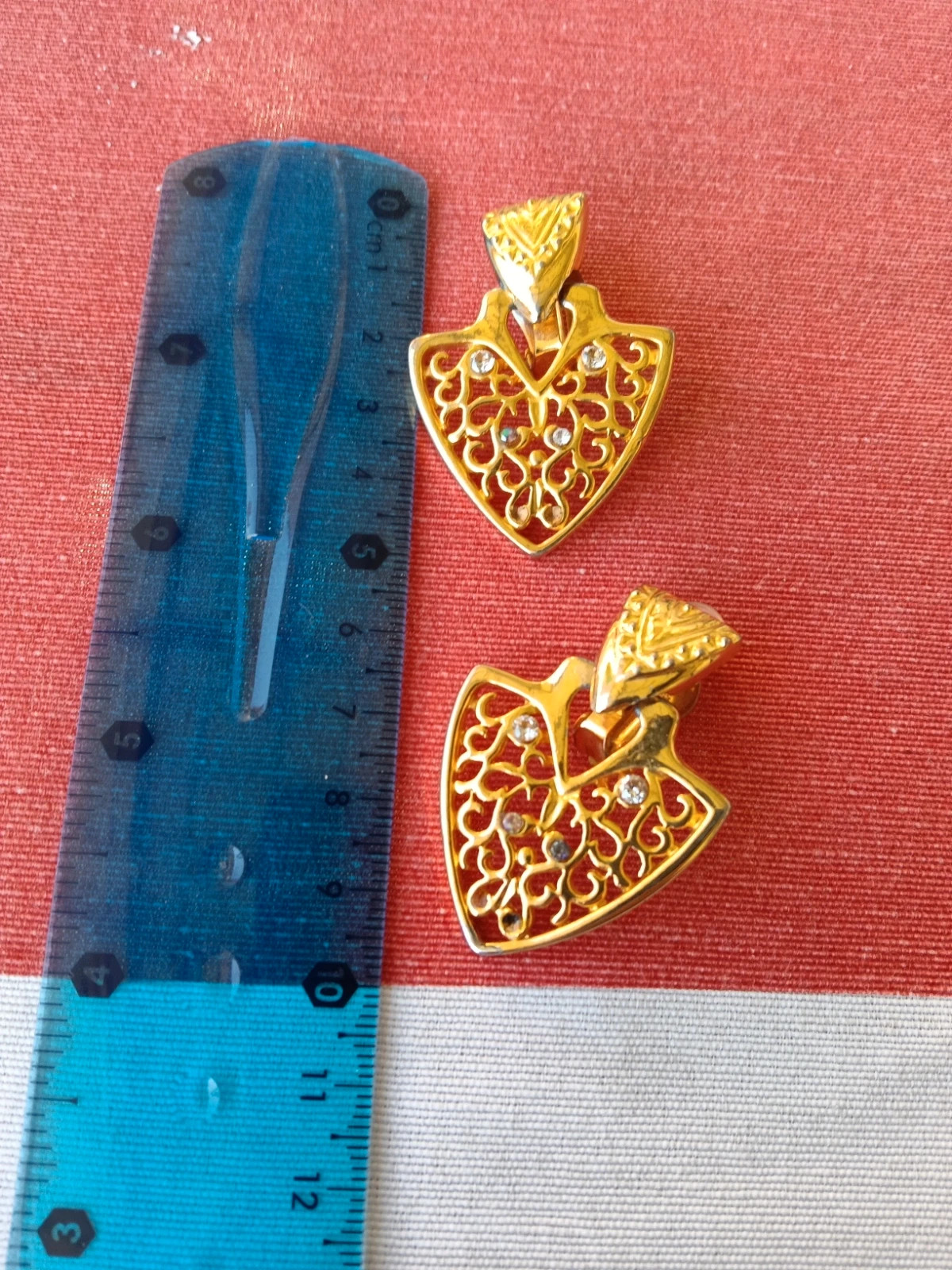 Vintage heart earrings gold plated – Vintage Boutique 4
