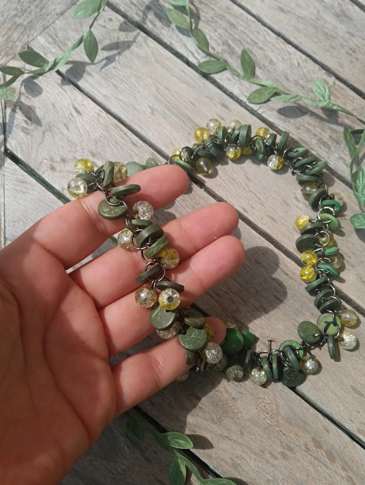 Vintageboho forest green necklace – Bohemian 2