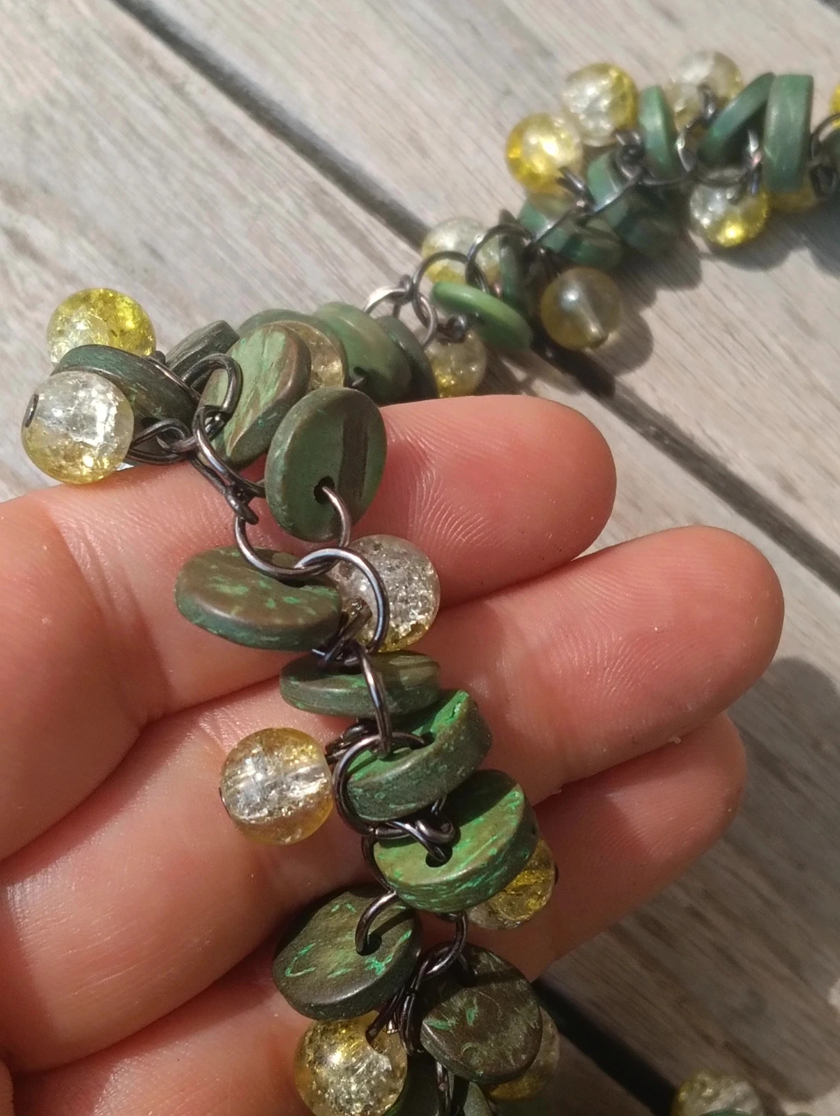 Vintageboho forest green necklace – Bohemian 3