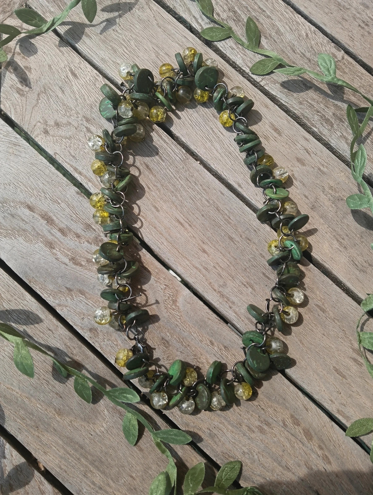 Vintageboho forest green necklace – Bohemian 4