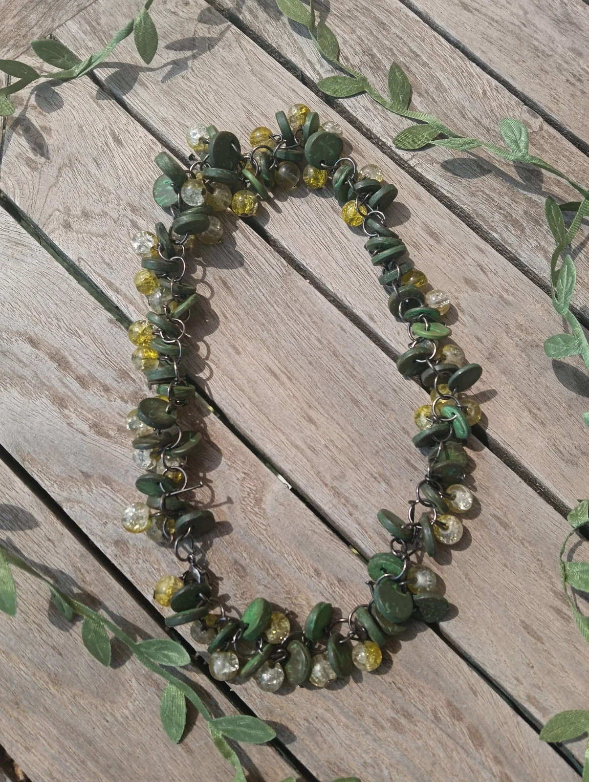 Vintageboho forest green necklace – Bohemian 5
