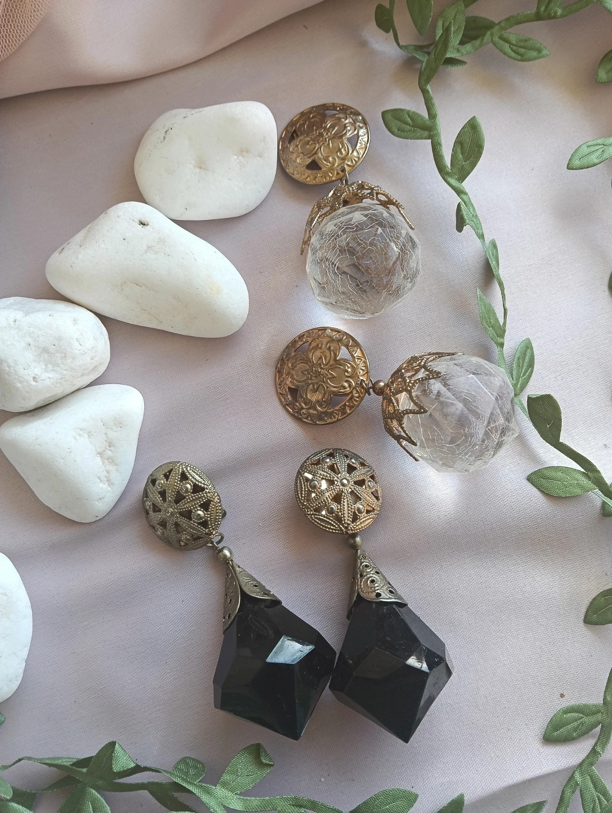 🔥Last price🔥Lot de deux paires boucles d'oreilles vintage
