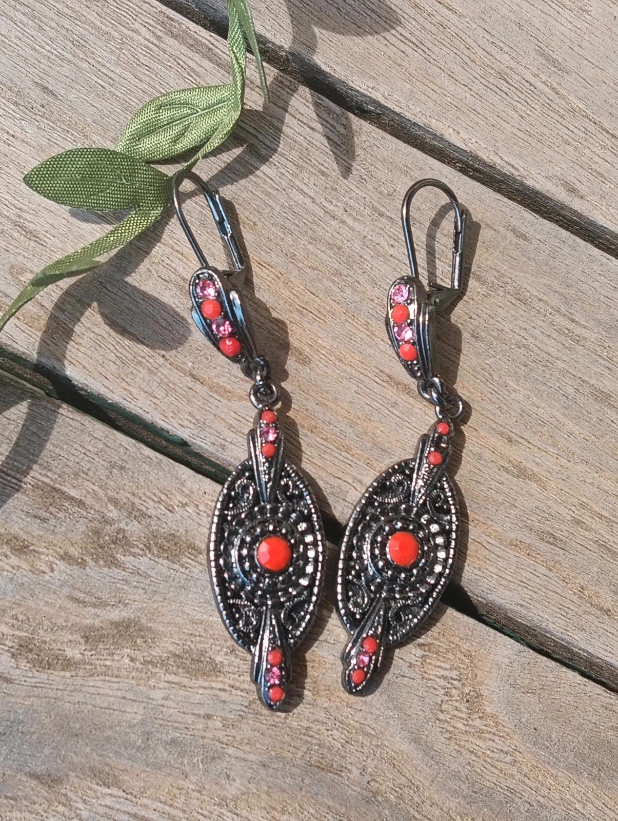 Bohemian earrings leverback nwot