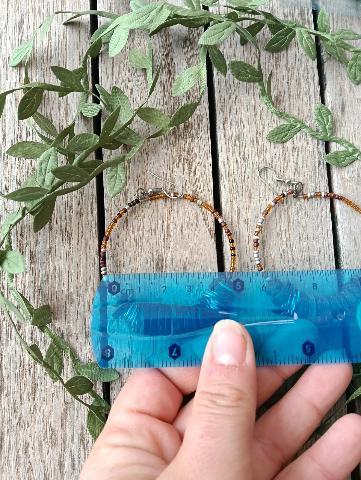 Bohemian Hoop earrings natural coconut wood disc – Bohemian 4