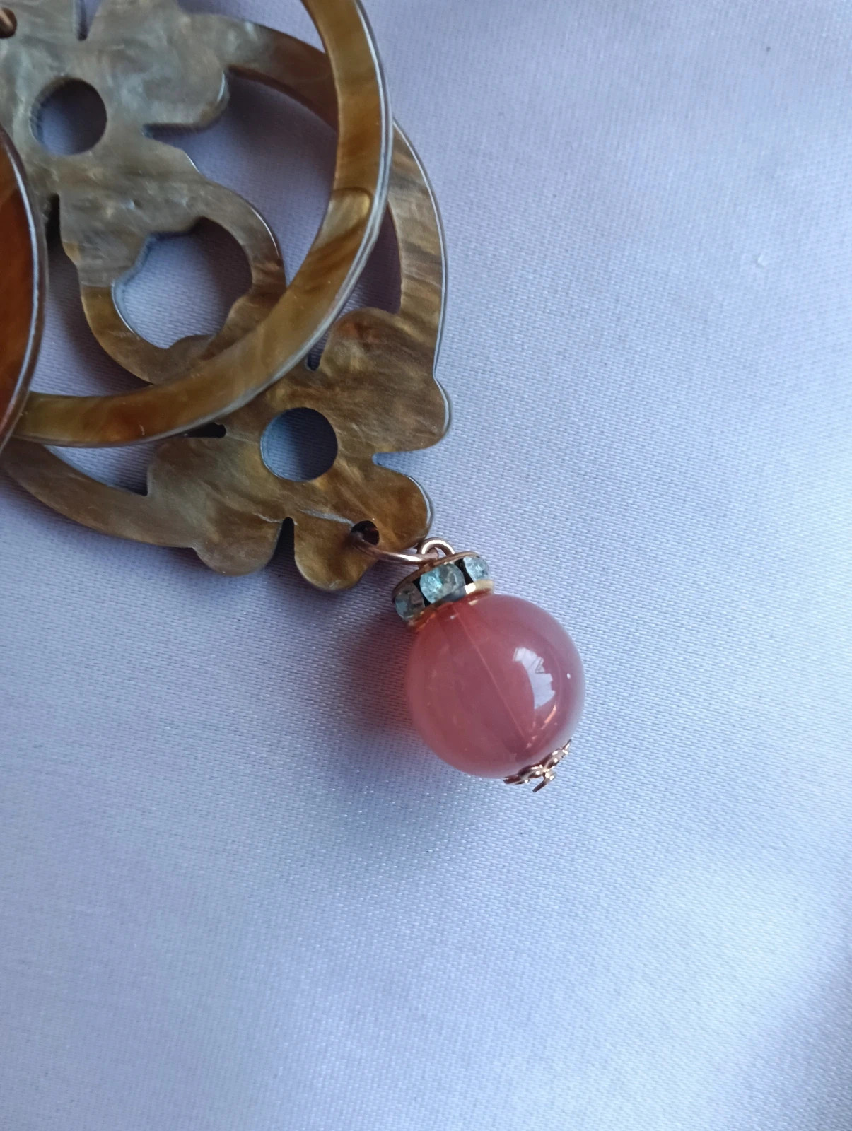 Vintage tortoise shell resina earrings Boho chic statement – Boutique Bohéme 5